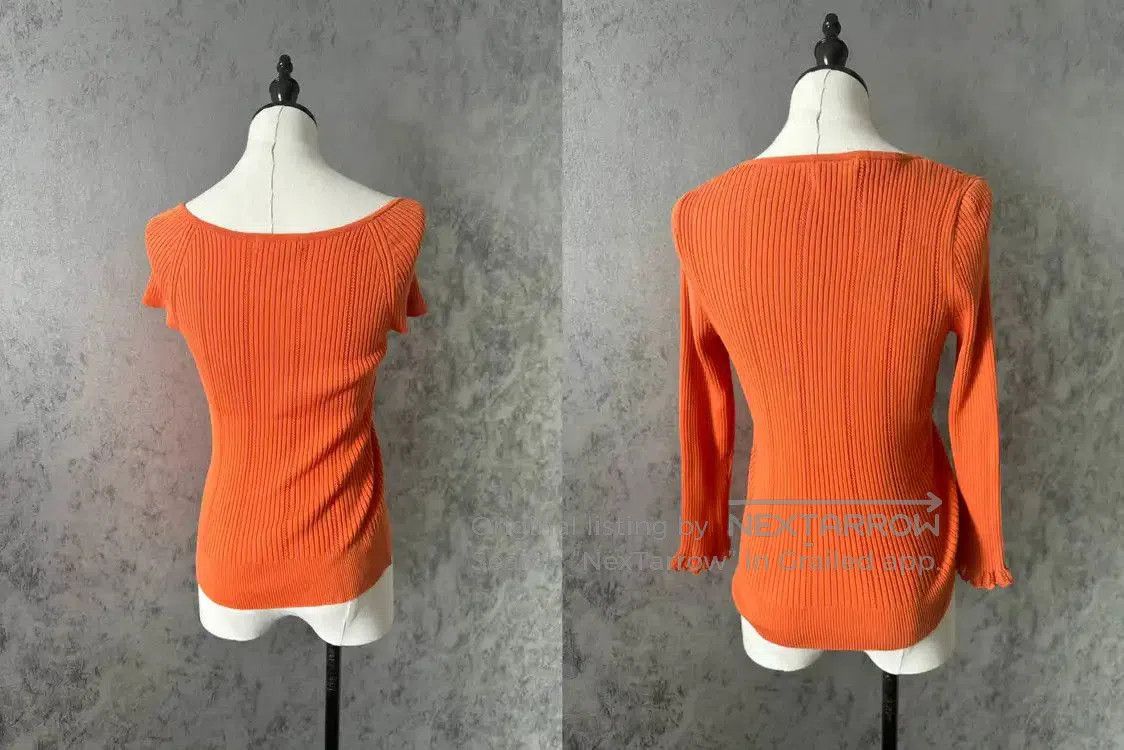 Burberry Burberry Orange Ribbed Long Sleeve Cardigan. Size S / US 4 / IT 40 - 3 Thumbnail