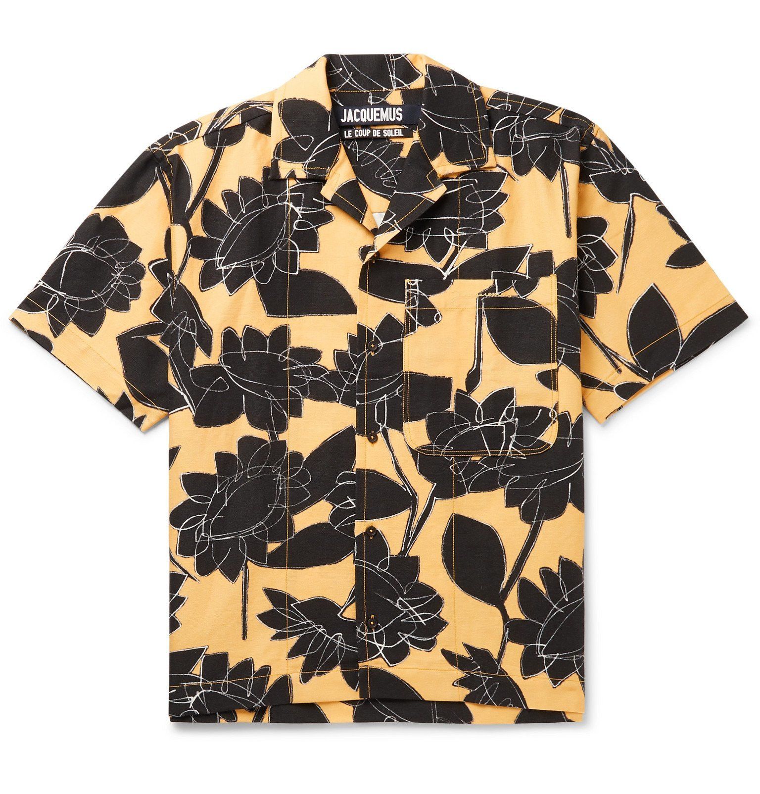 Jacquemus Jacquemus Flower Print Linen Cotton Camp Collar 