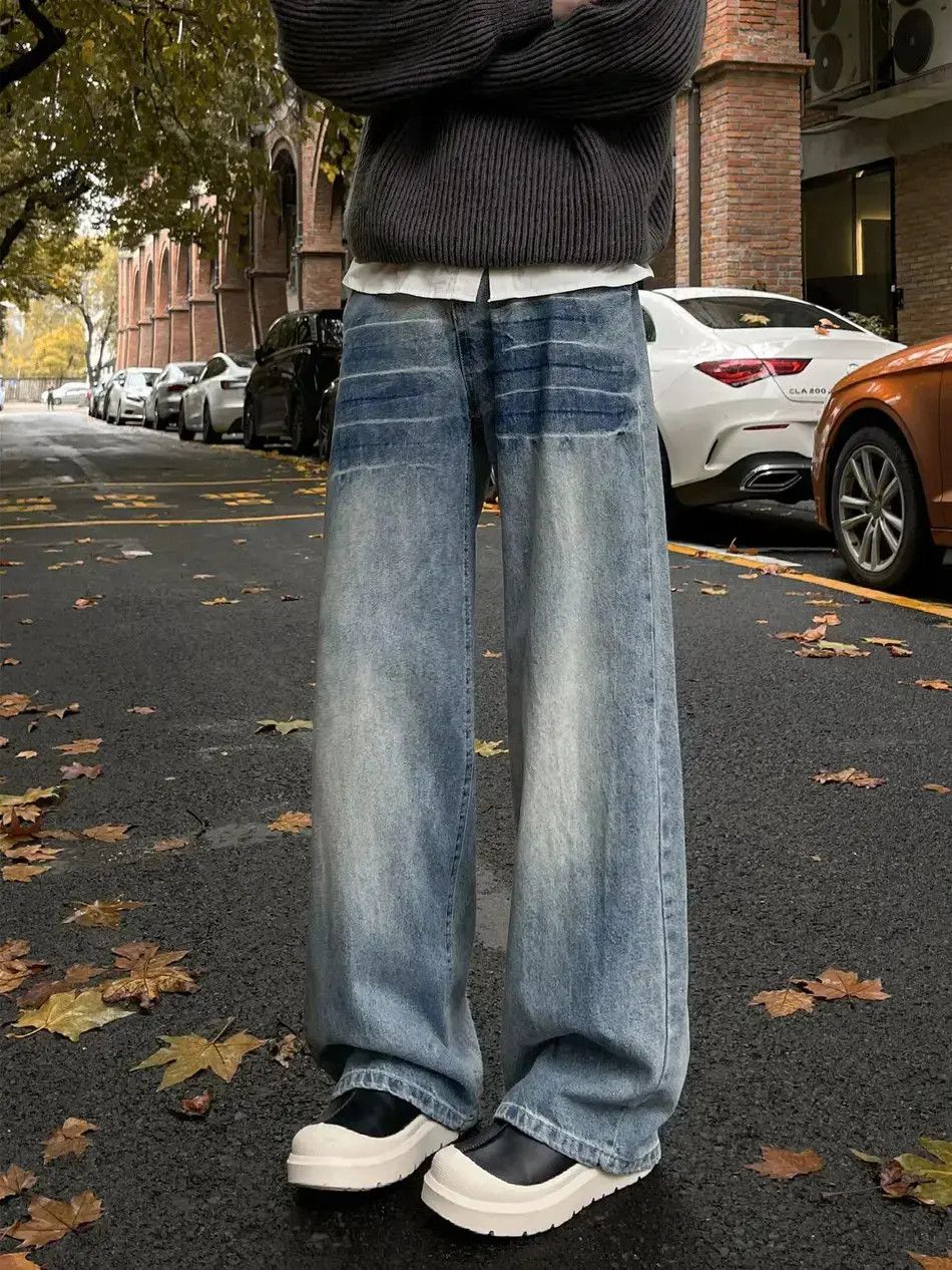 Japanese Brand Retro loose straight leg hip-hop jeans Size US 32 / EU 48 - 3 Thumbnail