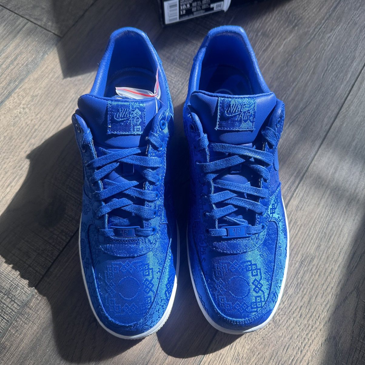 CLOT × Nike Nike Air Force 1 Low CLOT Blue Silk Sz 10.5 New DS With Box Size US 10.5 / EU 43-44 - 4 Thumbnail