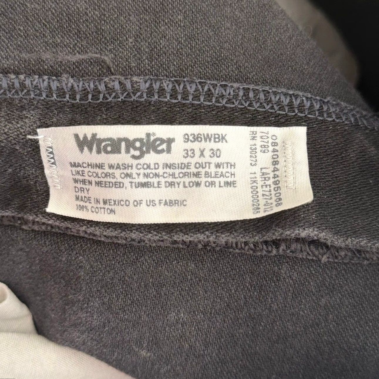 Wrangler Wrangler Jeans Mens 33x30 Black Denim Cowboy Cut Slim Fit Rodeo Western 936WBK Size US 33 - 4 Thumbnail