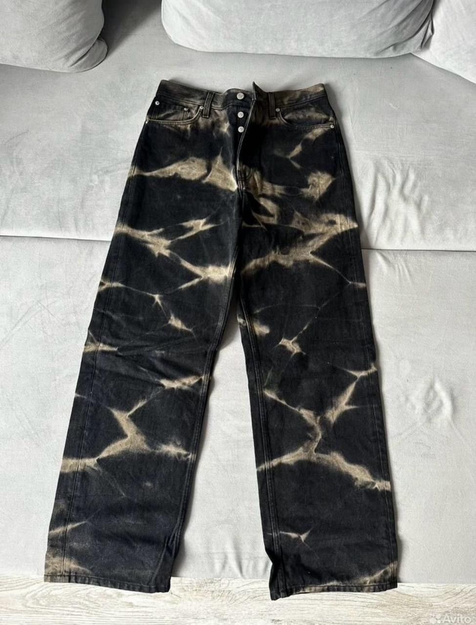 Dries Van Noten Dries Van Noten Bleached/Tie-Dye Denim Jeans | Black/Natural Size US 32 / EU 48 - 1 Thumbnail