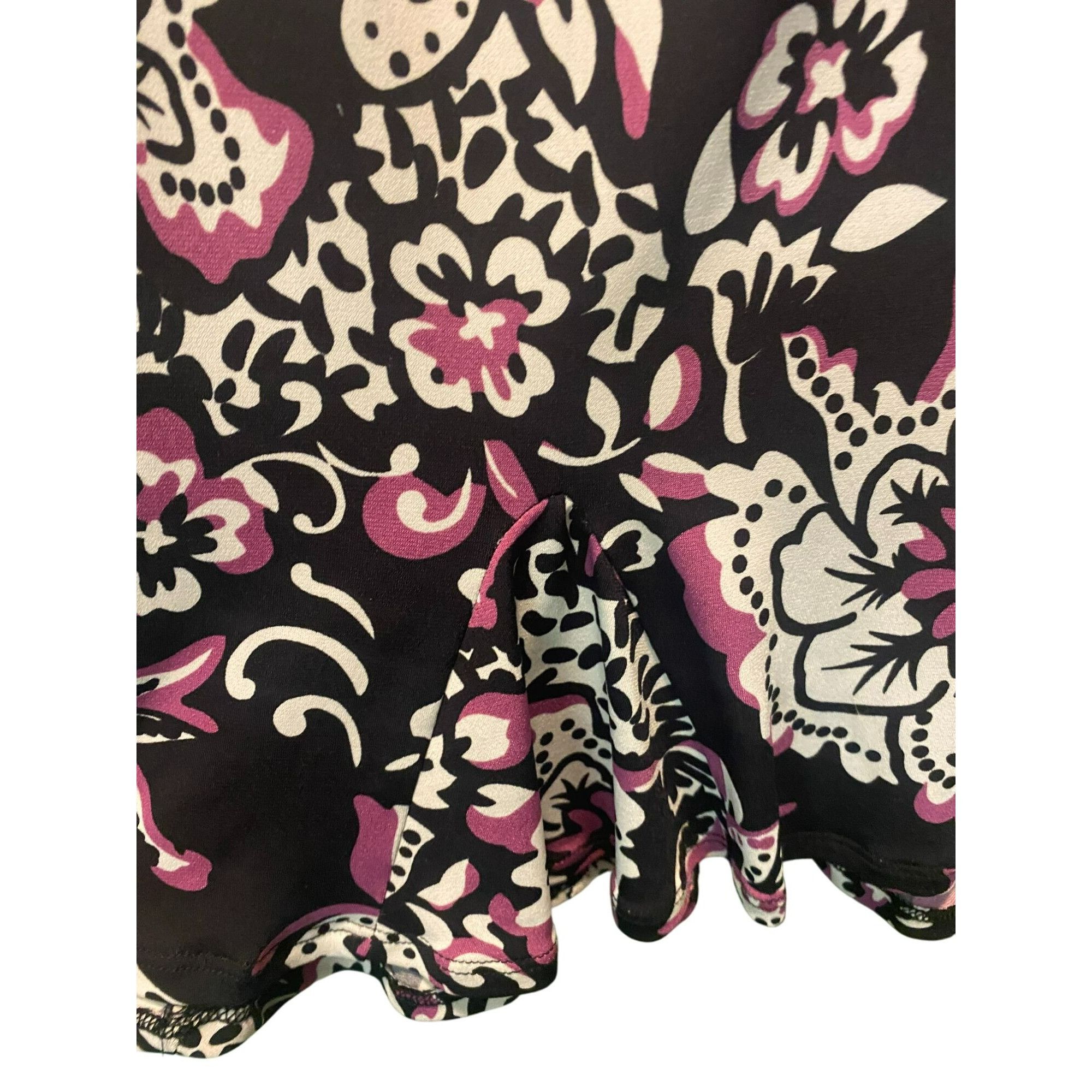 Other Petite Sophisticate Womens Black White Pink Floral Print Ski Size 27" / US 4 / IT 40 - 3 Thumbnail
