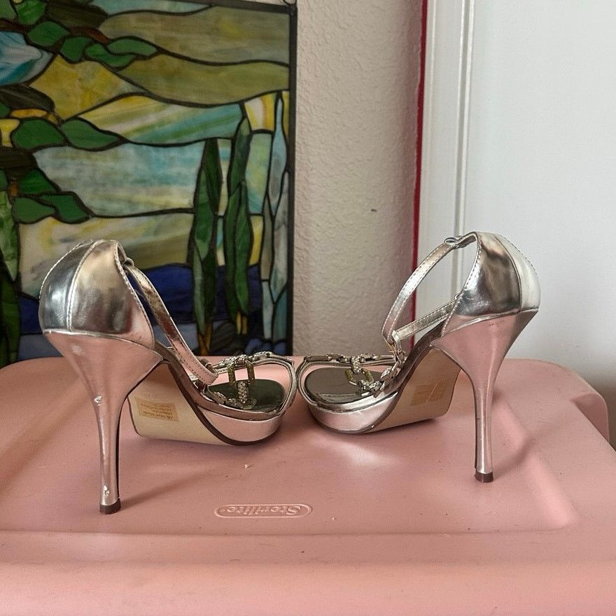 Other marichi mani silver green chain link heels shoes Size US 7 / IT 37 - 4 Thumbnail