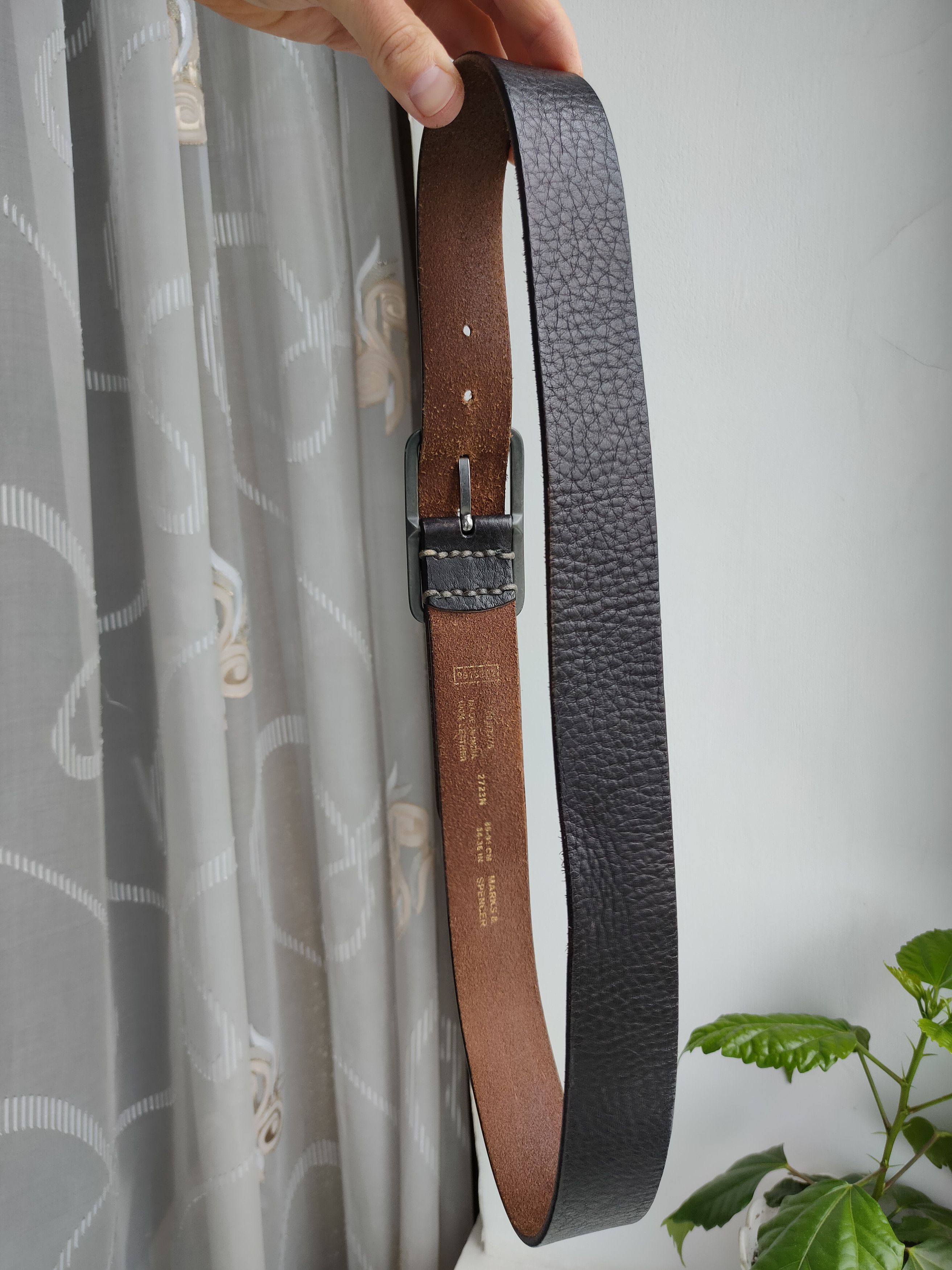 Marks & Spencer Marks Spencer Leather Belt Men's Leather Belt Buckle Size ONE SIZE - 2 Thumbnail