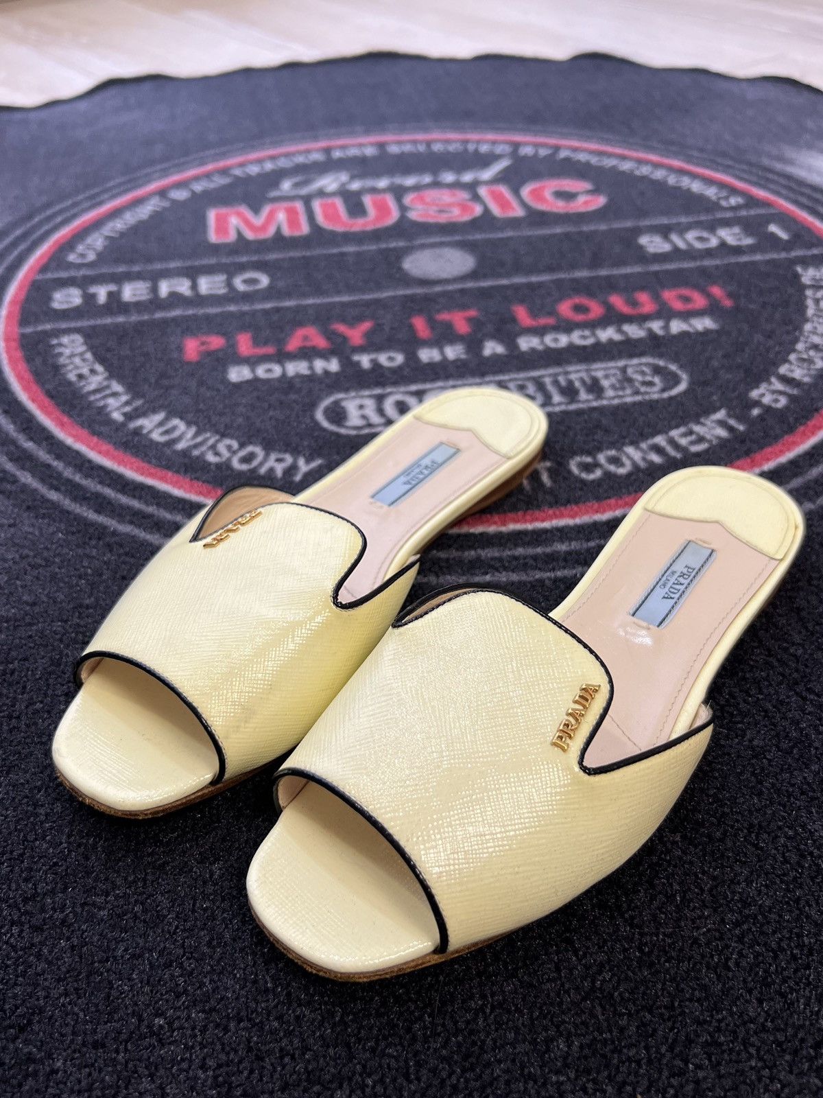 Miu Miu × Prada × Vintage Prada Logo Slides Size US 7.5 / IT 37.5 - 1 Thumbnail