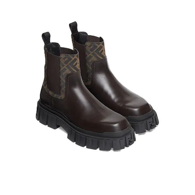Fendi o1s1wg111224 Force Panelled Chelsea Boots in Brown Size US 13 / EU 46 - 3 Thumbnail