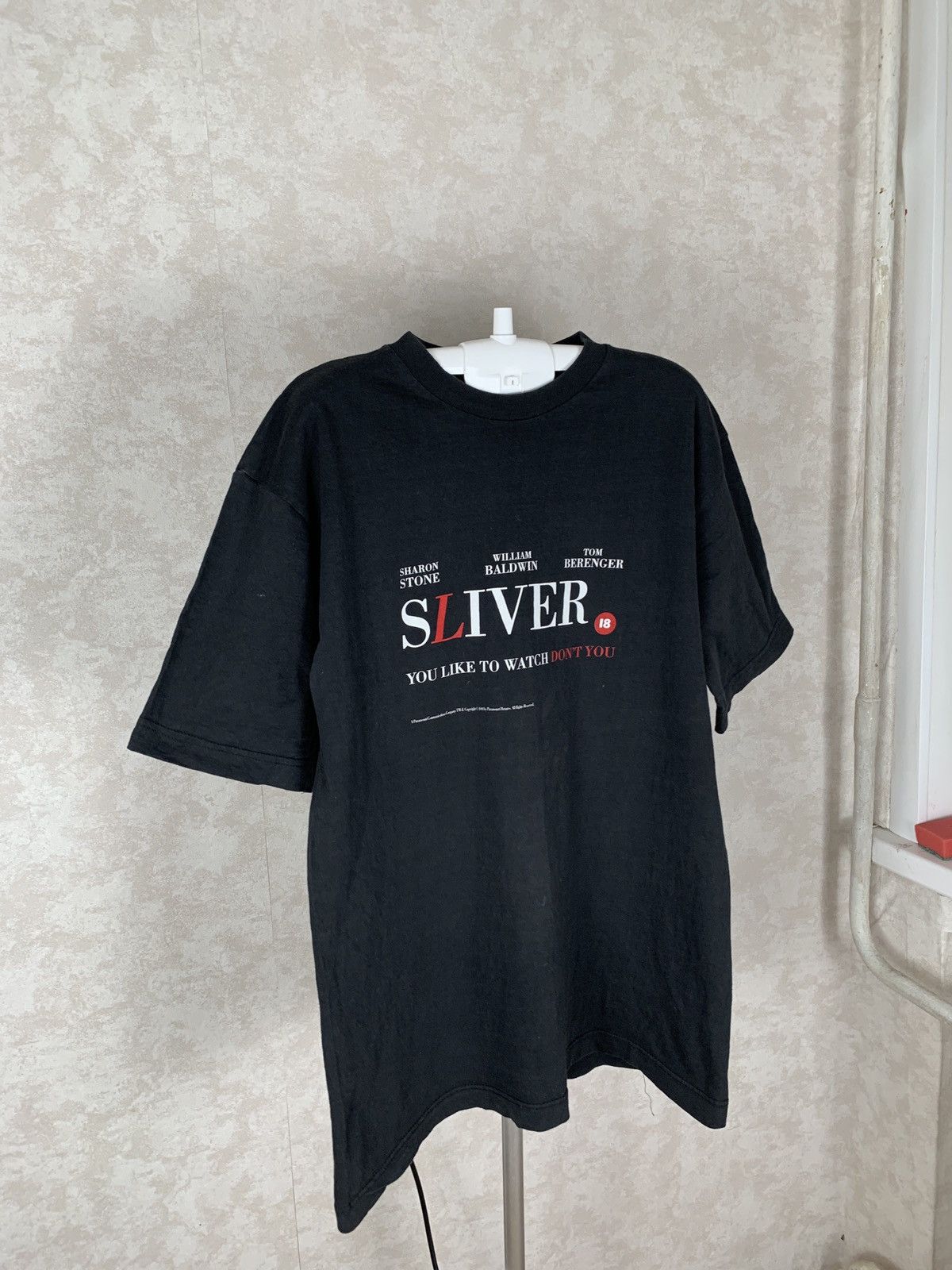 Vintage Sliver 1993 Logo Tee Moovie Sexy Erotic Film18+Sharon Stone Size US XL / EU 56 / 4 - 2 Thumbnail