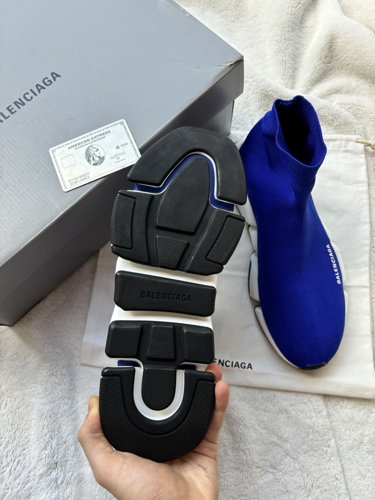 Balenciaga Balenciaga Dark Blue Speed Runners Sneakers Size US 11 / EU 44 - 4 Thumbnail