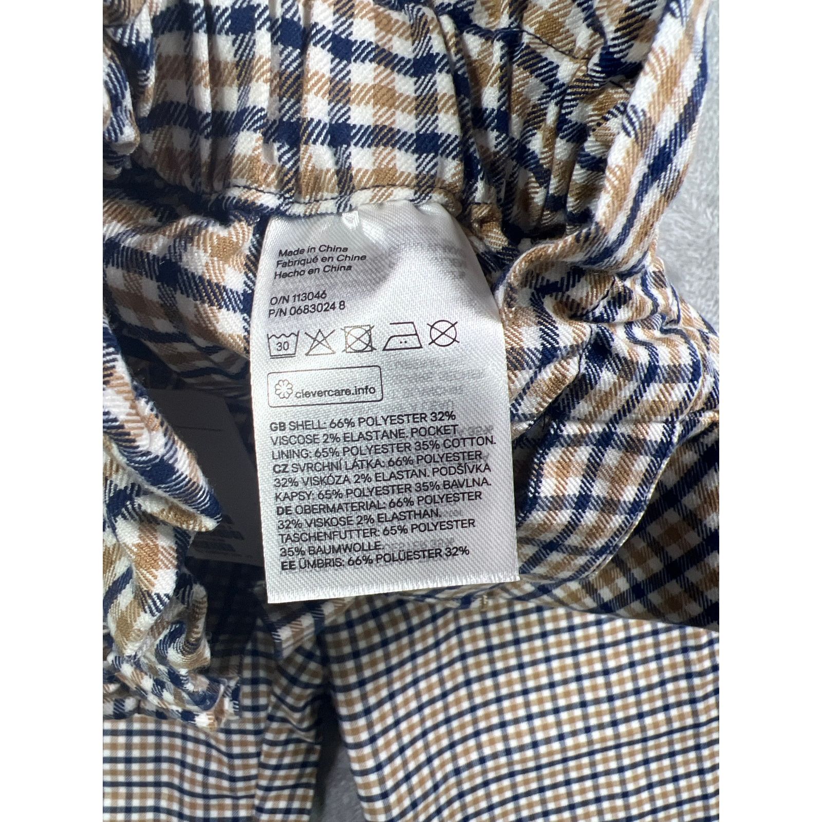H&M H&M NWT Plaid Paperbag Waist Pants 8 Brown Blue Casual Size 30" / US 8 / IT 44 - 5 Thumbnail