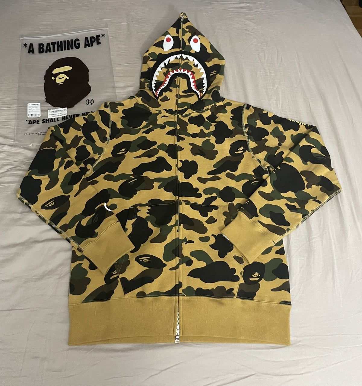 Bape Bape x Van Gogh Shark Zip hoodie (Yellow) IN HAND | Grailed