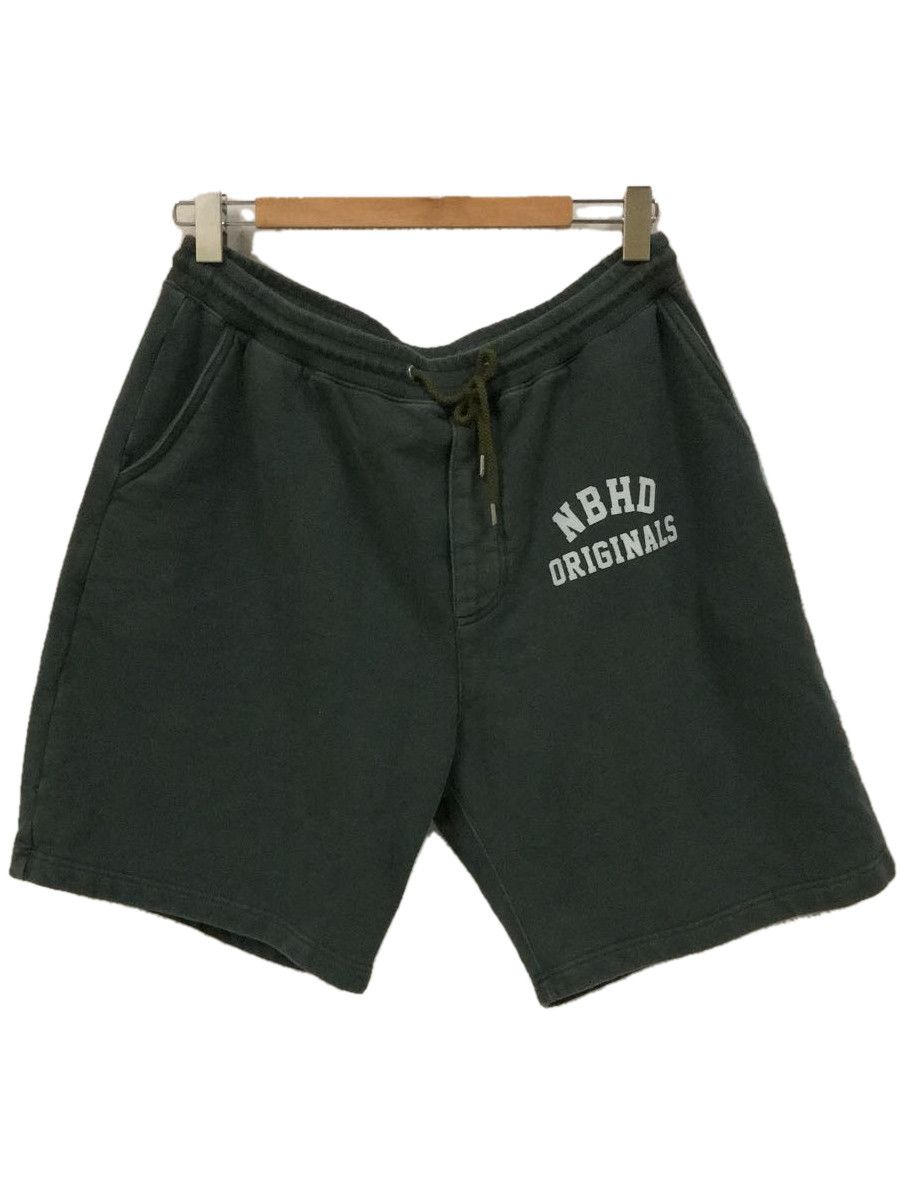 Shorts Cotton Plain Half Pants Print String Waistline Green