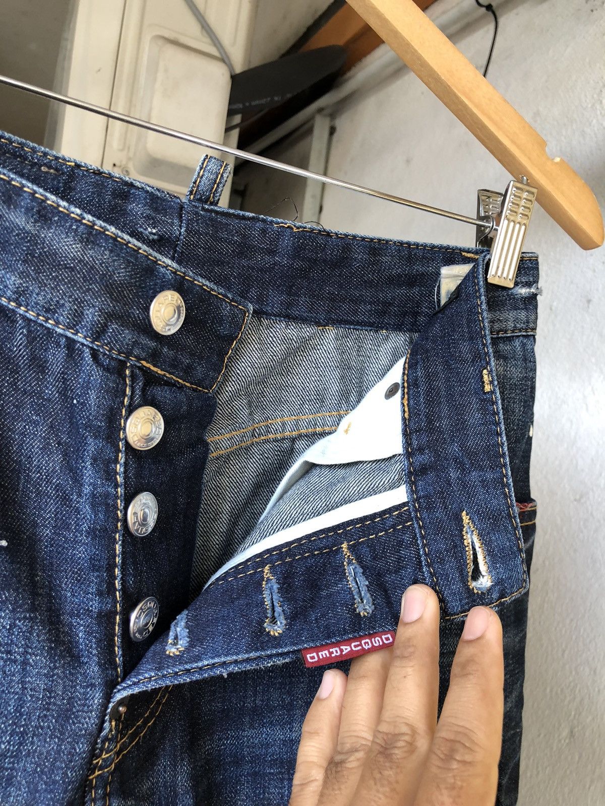 Dsquared2 Nice❗️Dsquared Splash Paint Distressed Denim Curve Cut Size US 28 / EU 44 - 14 Thumbnail