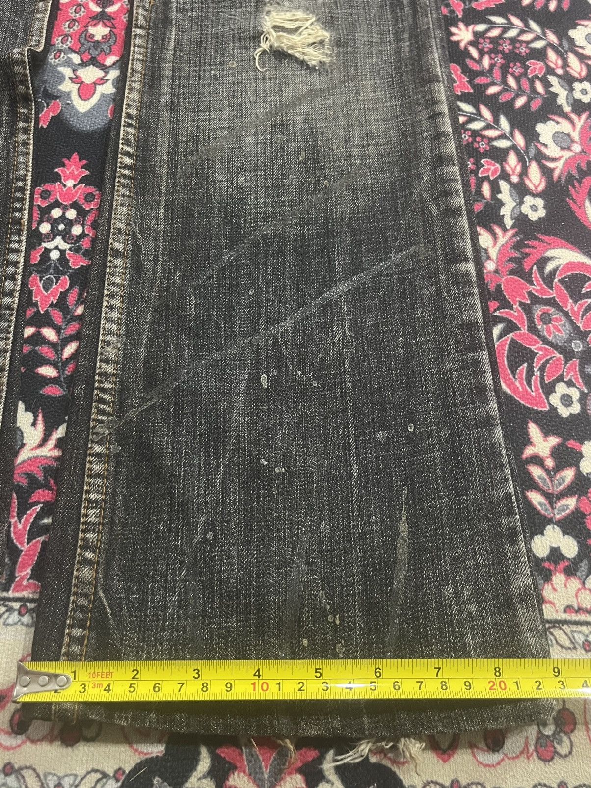semanticdesign Semantic Design Snakeskin Distressing Fringe Mud Flare Jeans Size US 32 / EU 48 - 18 Thumbnail