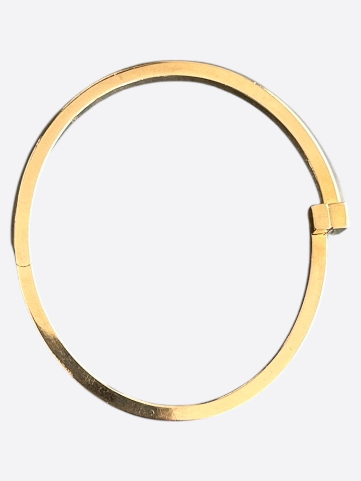 Tiffany & Co. 18K Rose Gold Diamond T1 Wide Hinged Bangle Bracelet Size ONE SIZE - 6 Thumbnail