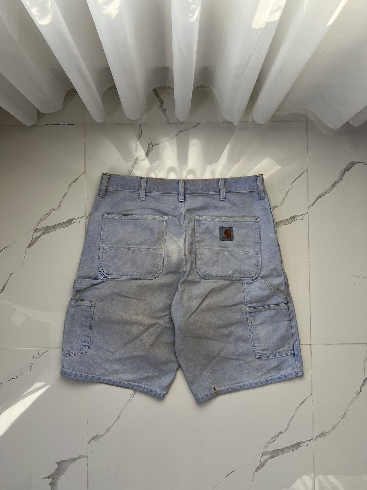 Carhartt × Vintage 90's CARHARTT SIGNLE KNEE SHORTS DISTRESSED THRASHED Y2K Size US 34 / EU 50 - 1 Thumbnail