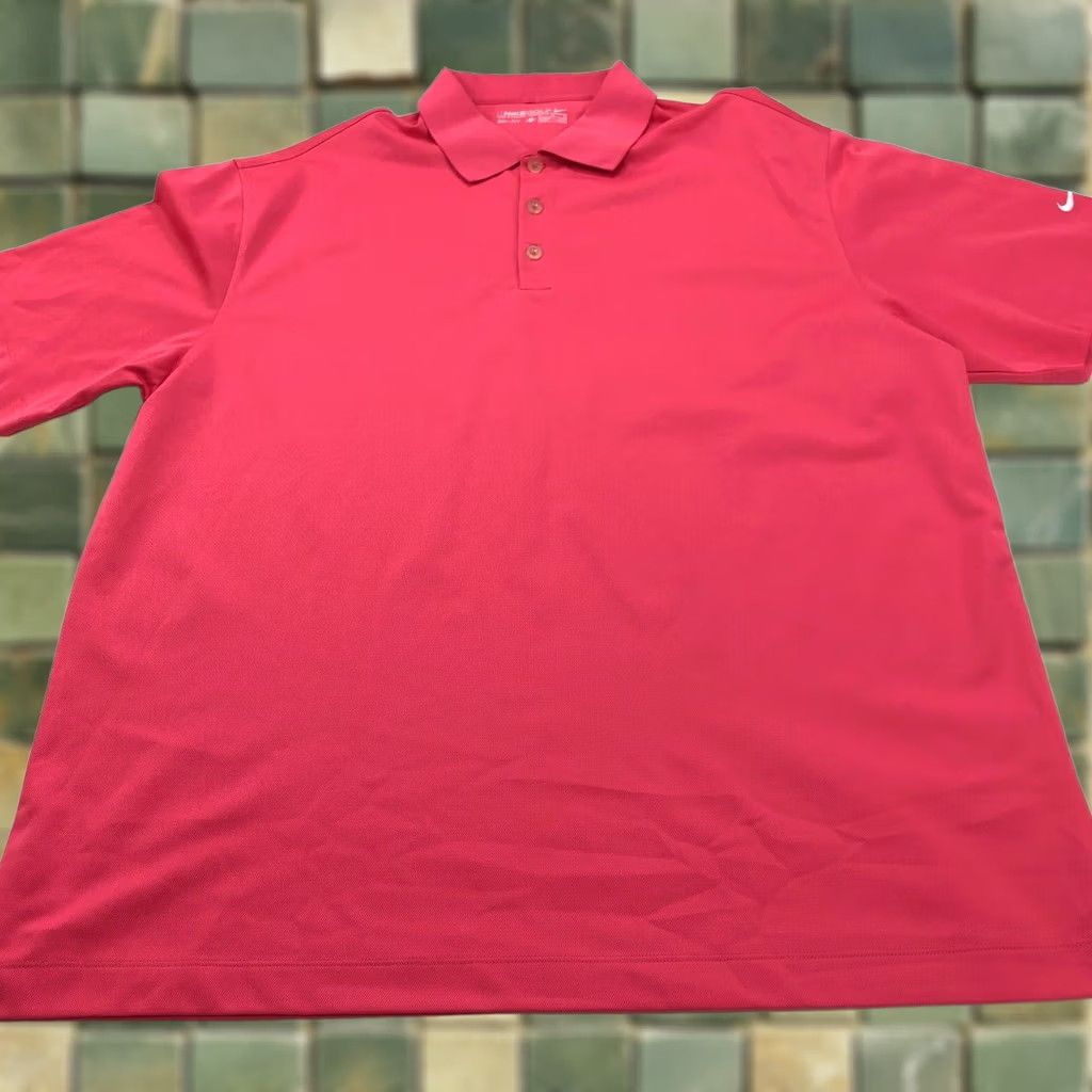 Nike Nike Dri Fit XL Mens Golf SS Button Polo Solid Shirt Pink Size US XL / EU 56 / 4 - 1 Thumbnail