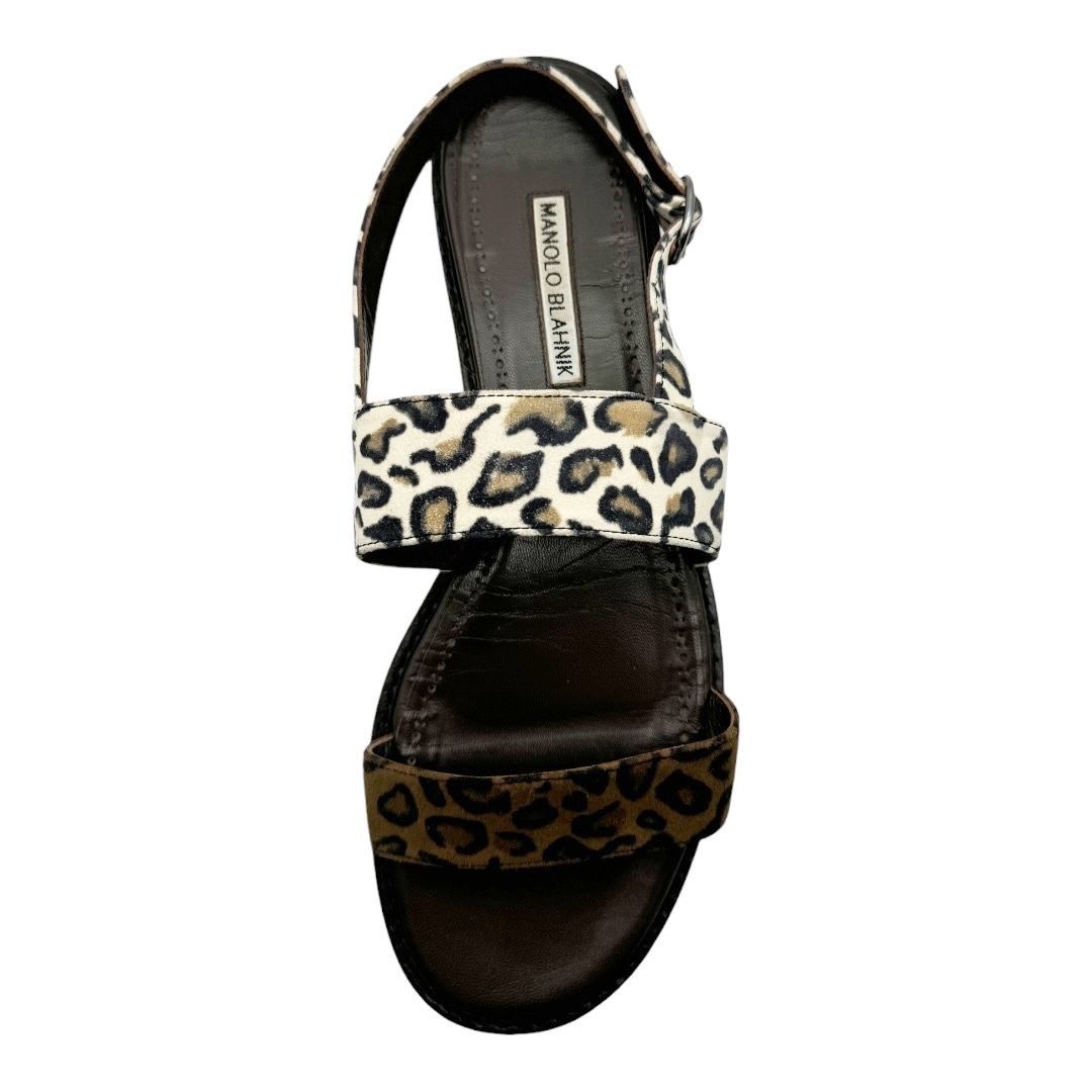 Manolo Blahnik Manolo Blahnik Suede Animal Print Slingback Sport Sandals Size US 10.5 / IT 40.5 - 4 Thumbnail