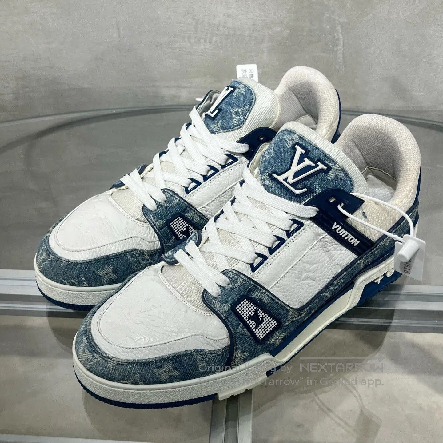 Louis Vuitton Louis Vuitton trainer White and Blue Jeans Board Shoes Size US 10.5 / EU 43-44 - 1 Thumbnail
