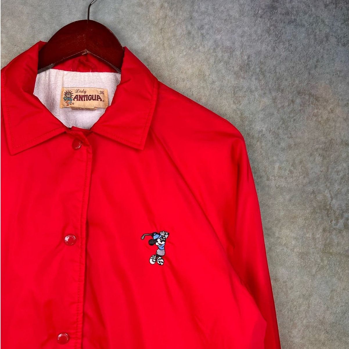 Disney × Vintage Vintage 80s Disney Minnie Mouse Golf Jacket Sz 36 Red Size L / US 10 / IT 46 - 4 Thumbnail