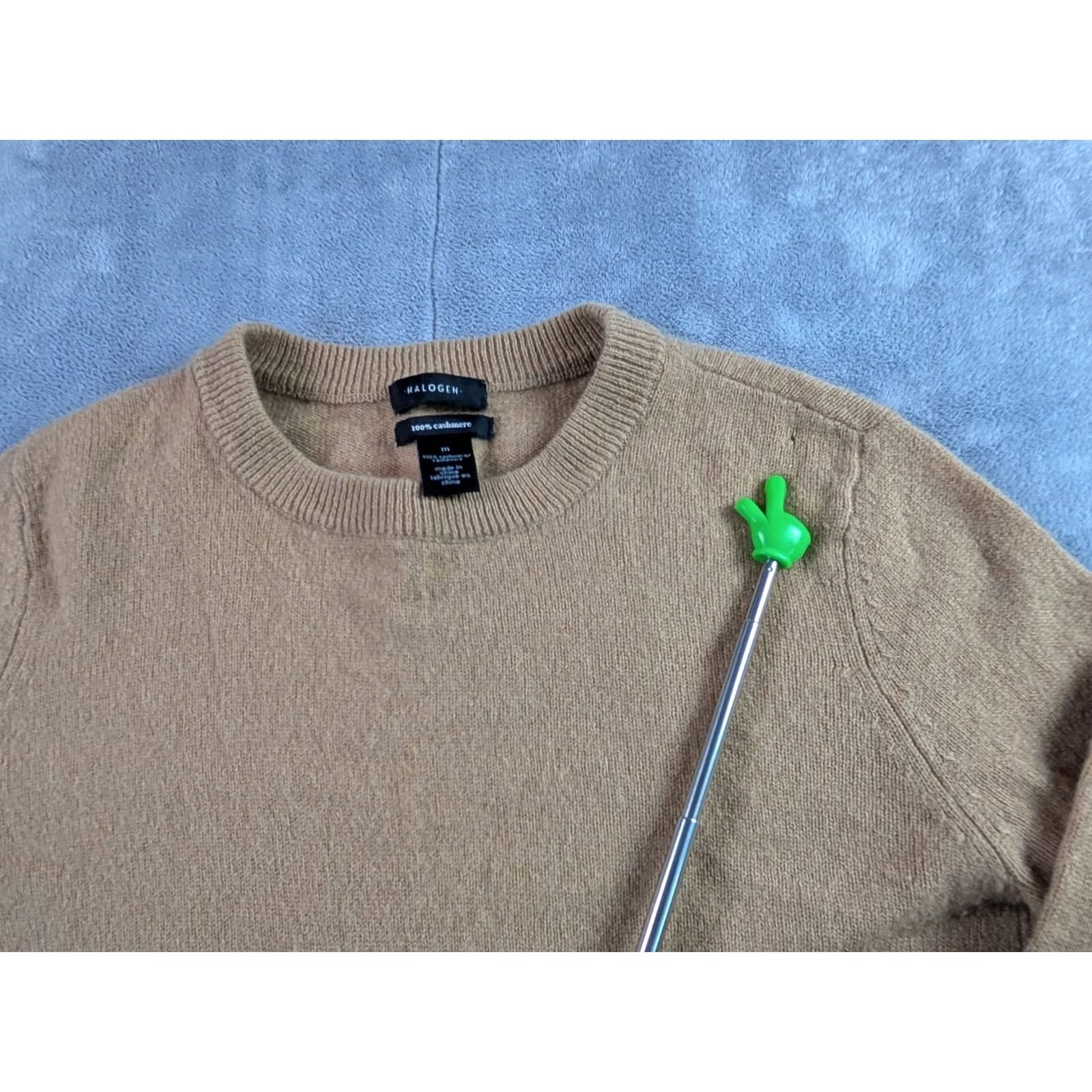 Vintage Halogen Sweater Shirt Beige 100% Cashmere Crew Neck Long Sleeve M Womens Vintage No Size M / US 6-8 / IT 42-44 - 6 Thumbnail