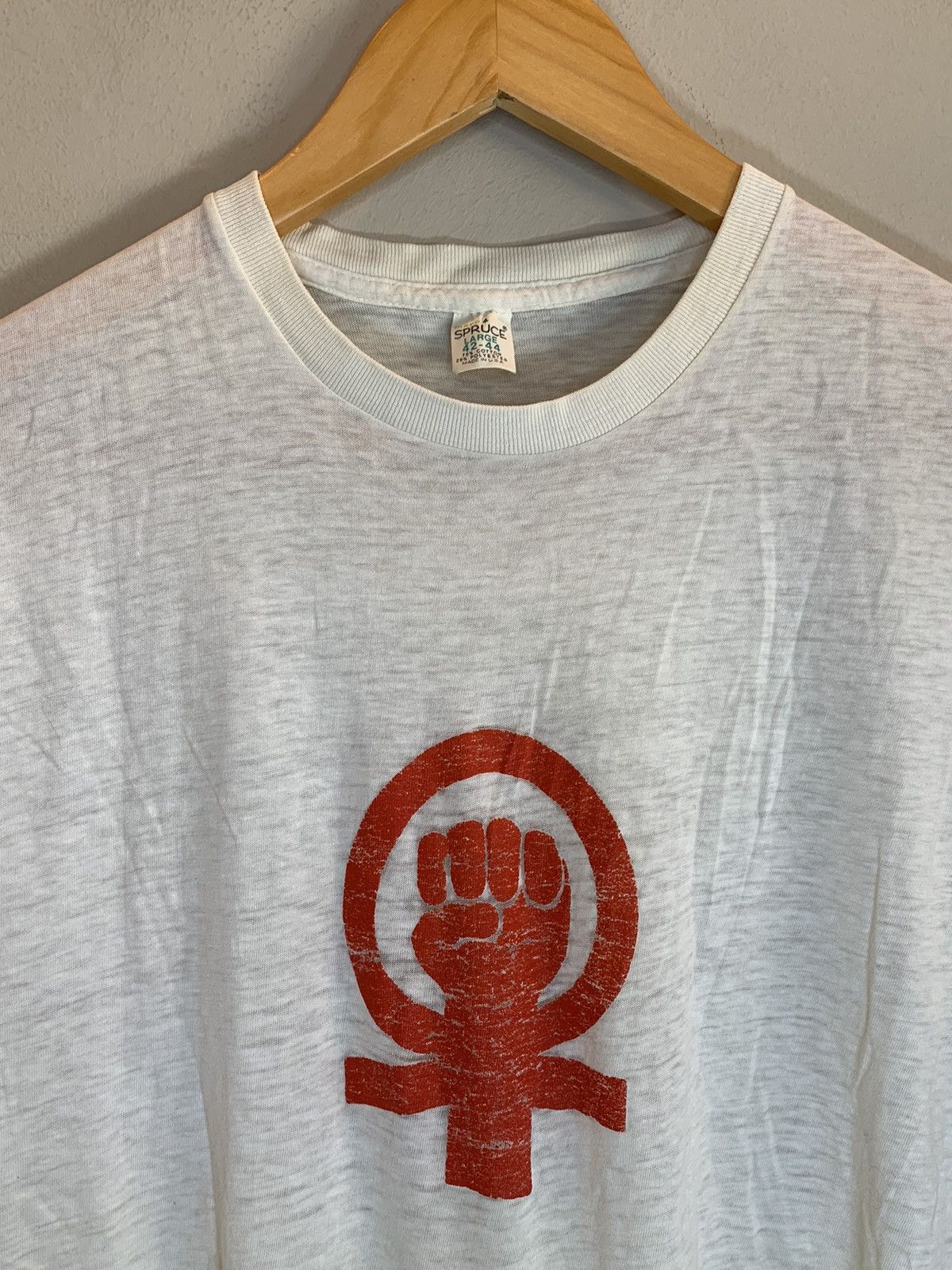Vintage RARE Vintage 60’s Feminist Power Fist Equality Protest Shirt Size US L / EU 52-54 / 3 - 2 Thumbnail