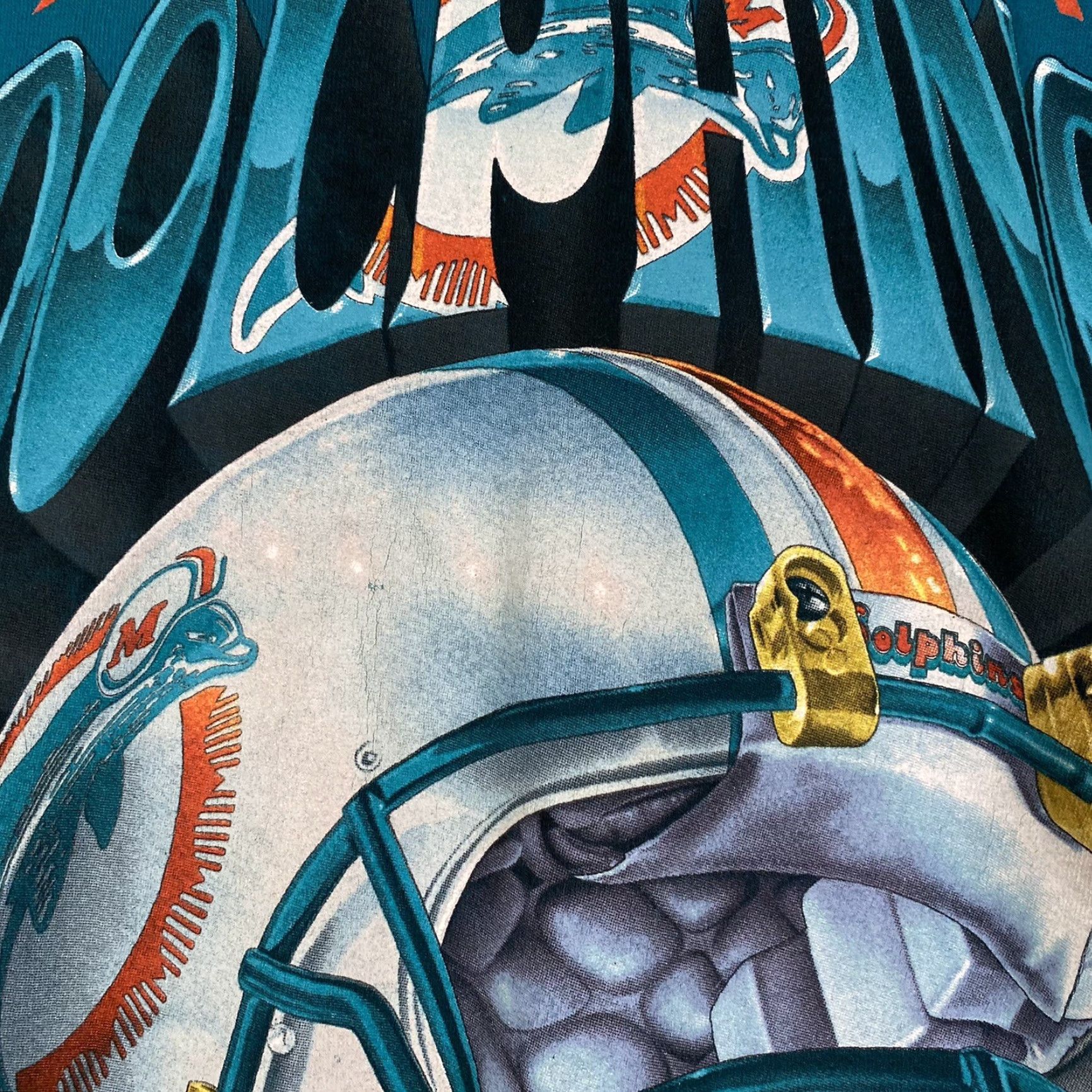 Starter VINTAGE Starter Miami Dolphins T-Shirt XL Crew Neck Men 1990s NFL Football Graphic Print Gray Cotton Shirts Mens 90s Sports Size US XL / EU 56 / 4 - 3 Thumbnail