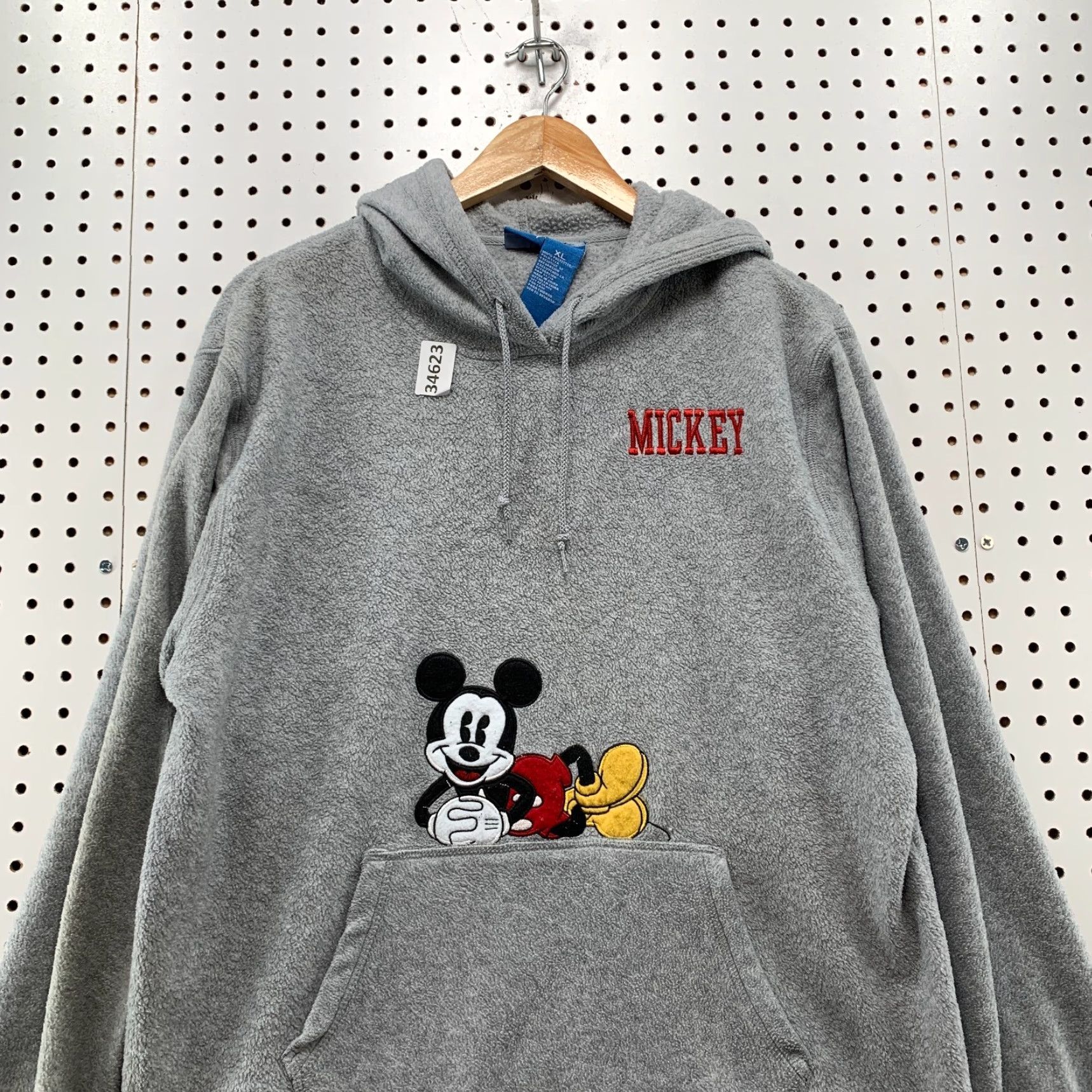 Disney Vintage Disney Mickey Mouse Hoodie Mens XL Gray Fleece Pullover 24x26.5 Size US XL / EU 56 / 4 - 2 Thumbnail