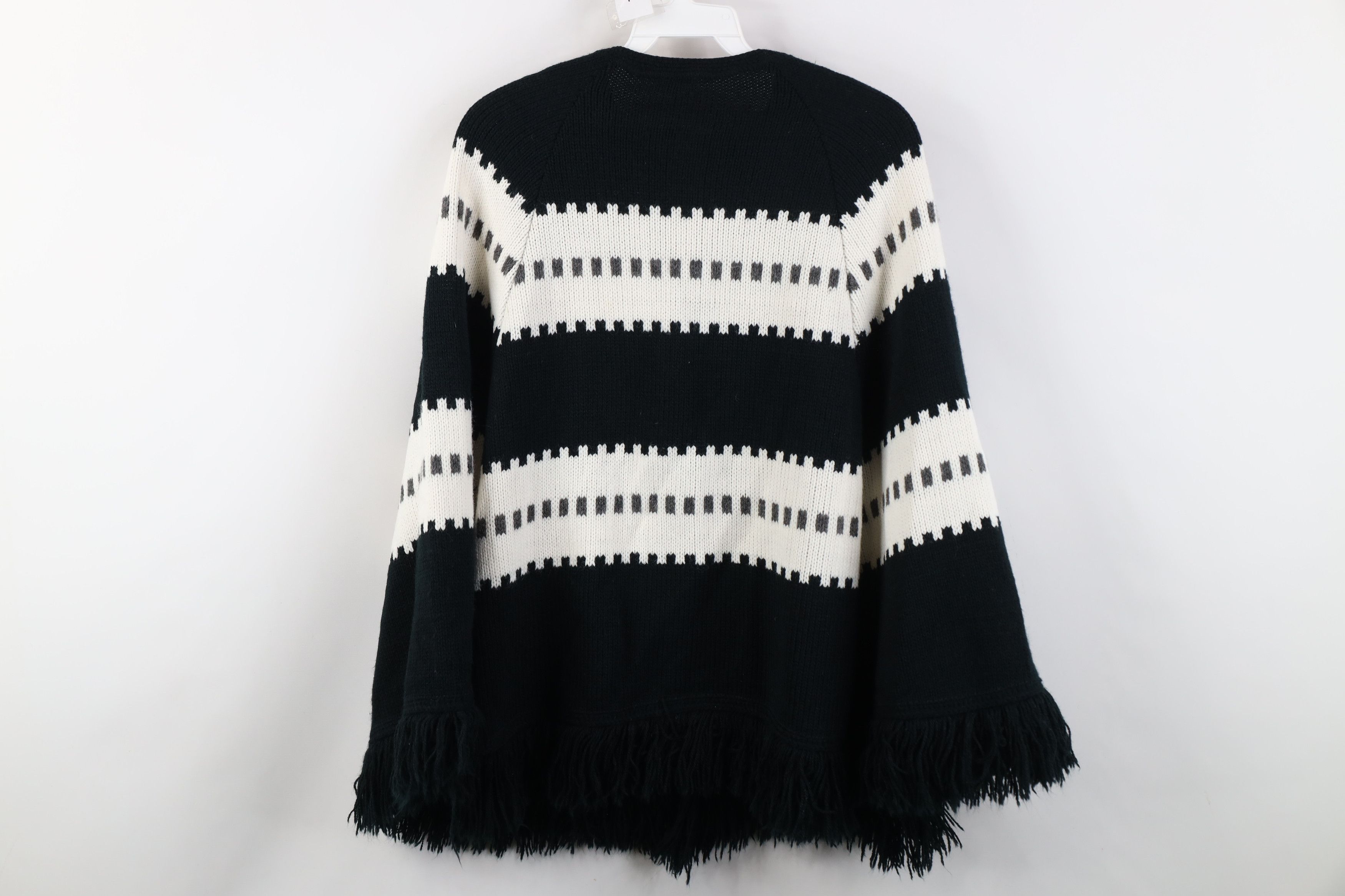 Vintage Vtg 70s Streetwear Cardigan Sweater Poncho Cape Boho Chic Size ONE SIZE - 9 Thumbnail