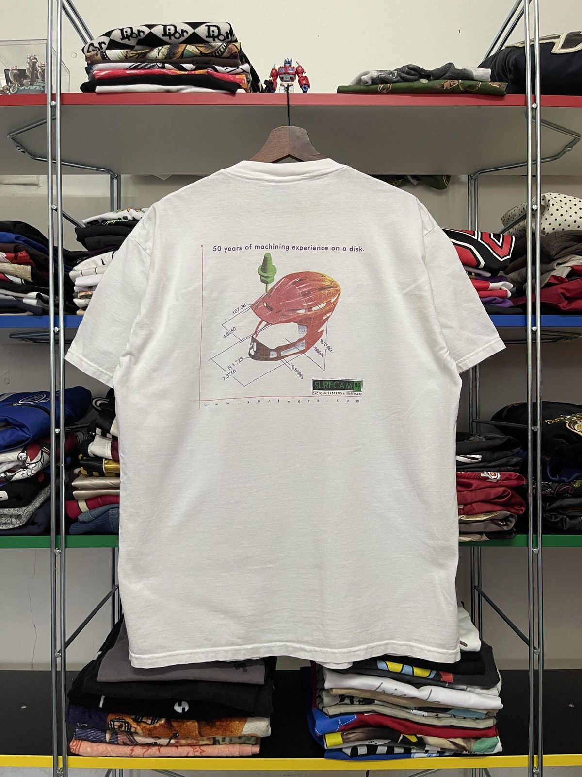 Vintage Vintage 90s Surfcam Software Graphic White Tee Size US XL / EU 56 / 4 - 1 Thumbnail