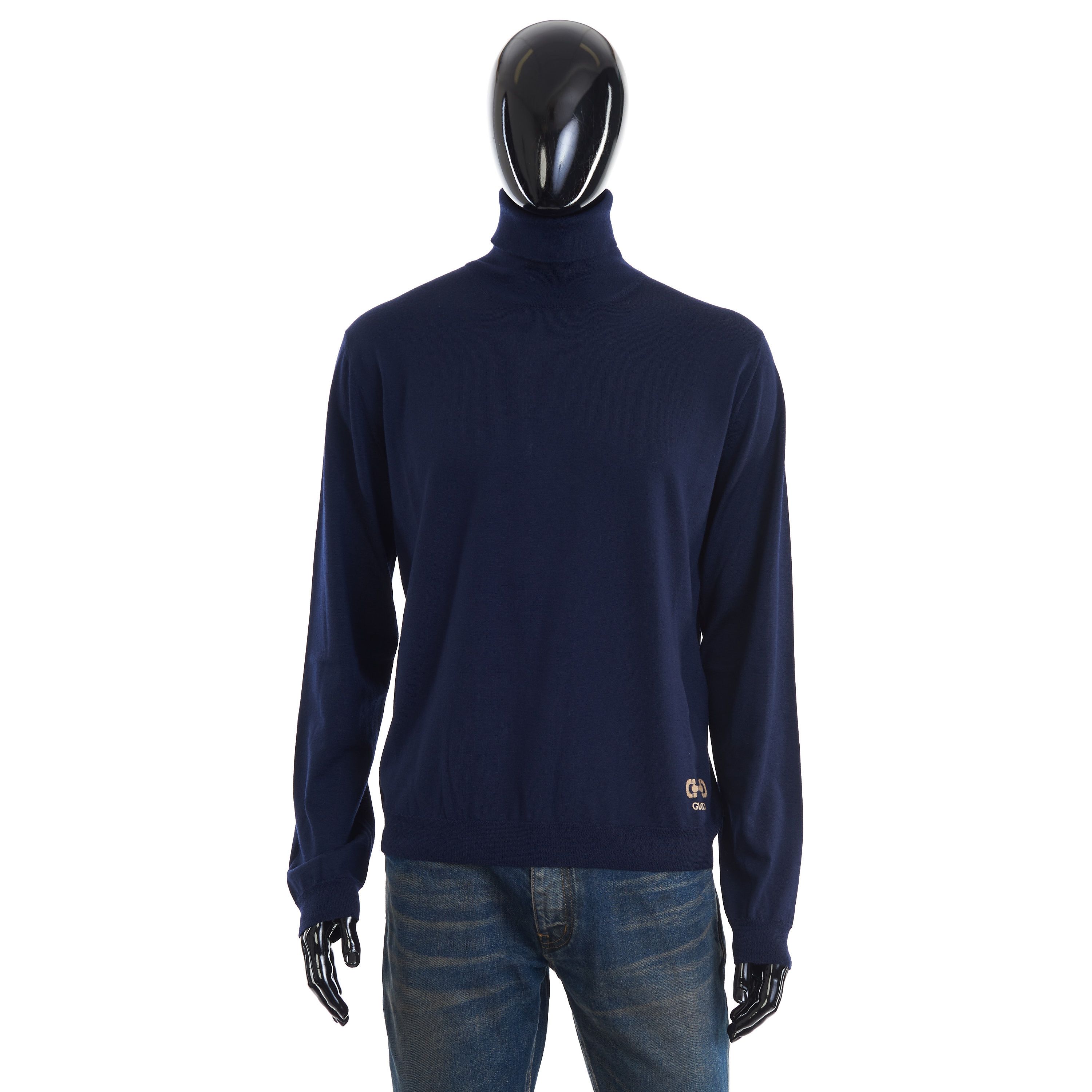 image of Gucci Blue Cashmere Roll Neck Sweater, Men's (Size XL)