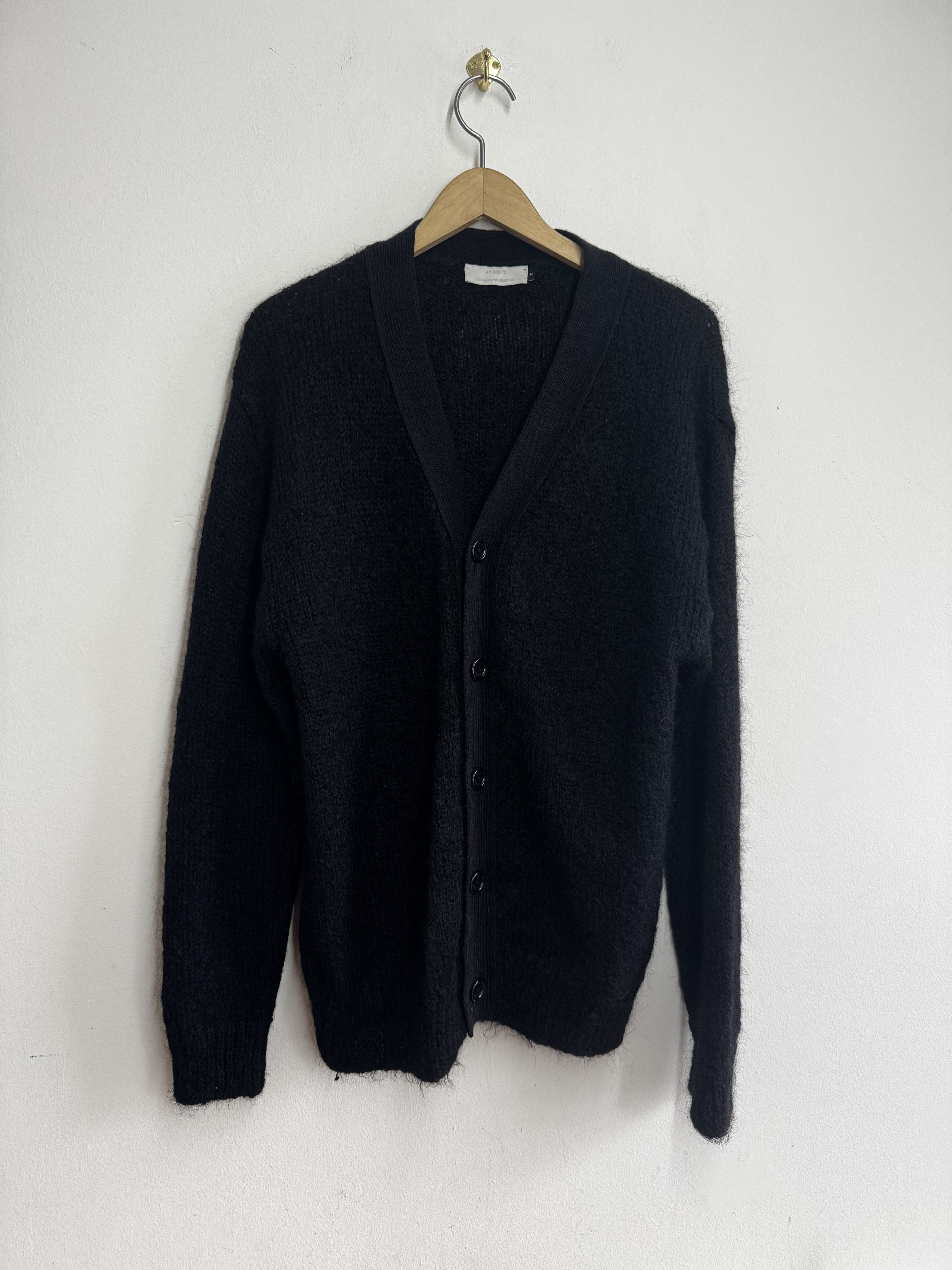 AMOMENTO Amomento Kid Mohair V-Neck Cardigan FW24 Black M Size US M / EU 48-50 / 2 - 1 Thumbnail