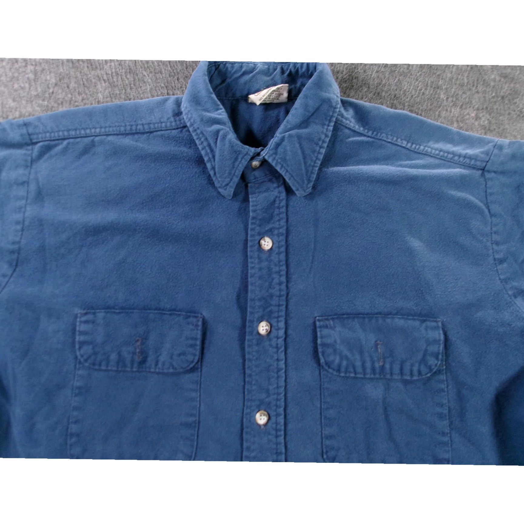 Vintage VINTAGE Five Brothers Men's Blue Workwear Shirt Long Sleeve Casual Utility Pockets 90s Mens Size US L / EU 52-54 / 3 - 2 Thumbnail