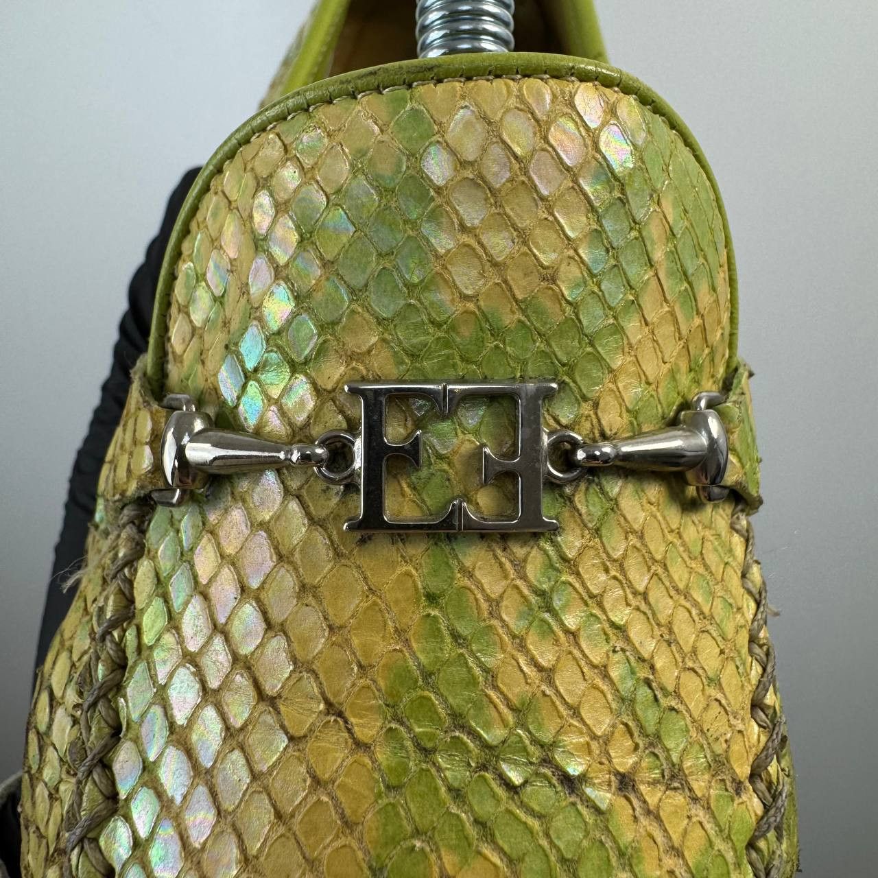 Escada Escada Python Leather Loafers Green Iridescent Women US 9 Size US 9.5 / IT 39.5 - 5 Thumbnail