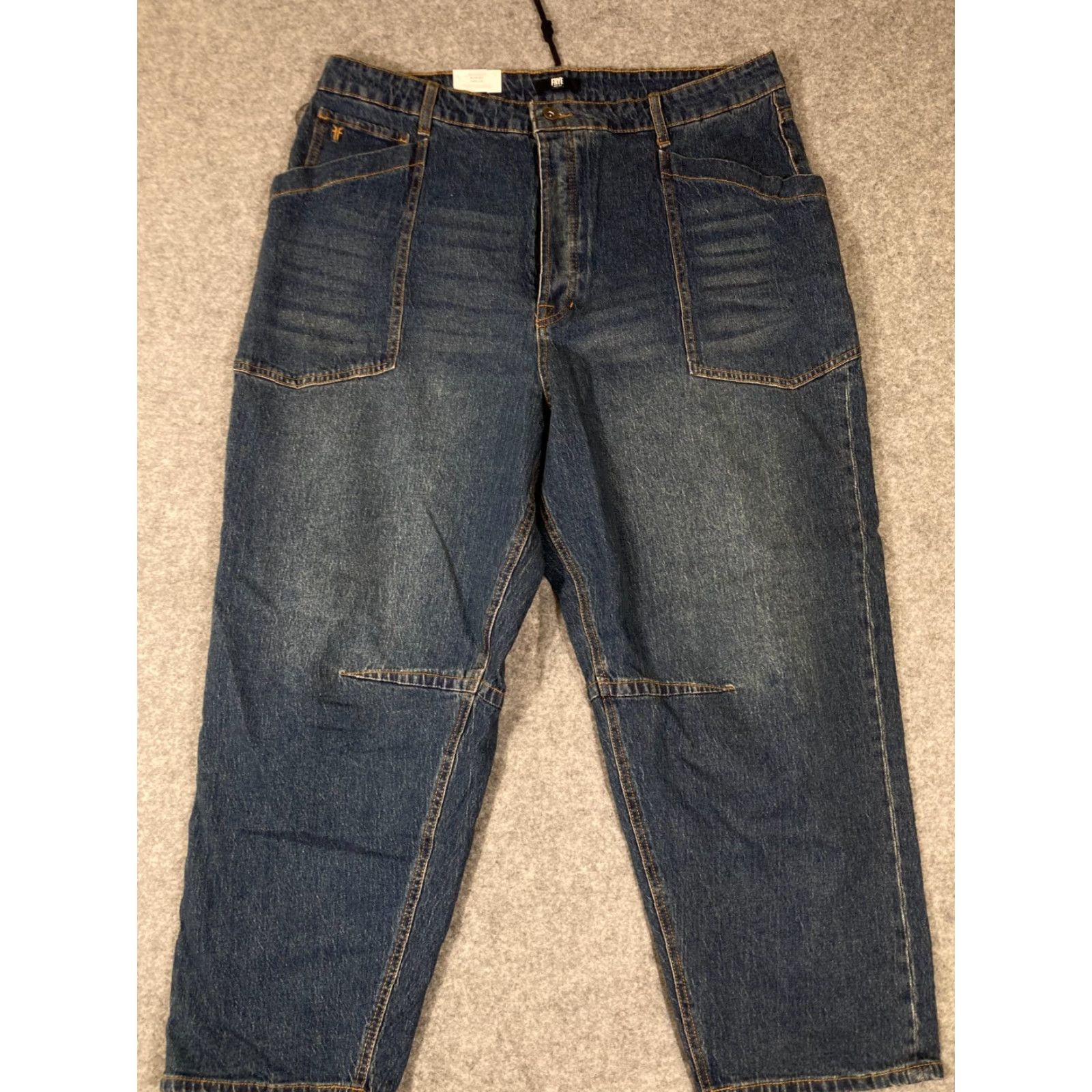 Frye Frye Barrel Jeans Womens 18 Blue Button Fly 5-Pockets Medium Wash Outdoor NWT Size 40" / US 18 - 3 Thumbnail