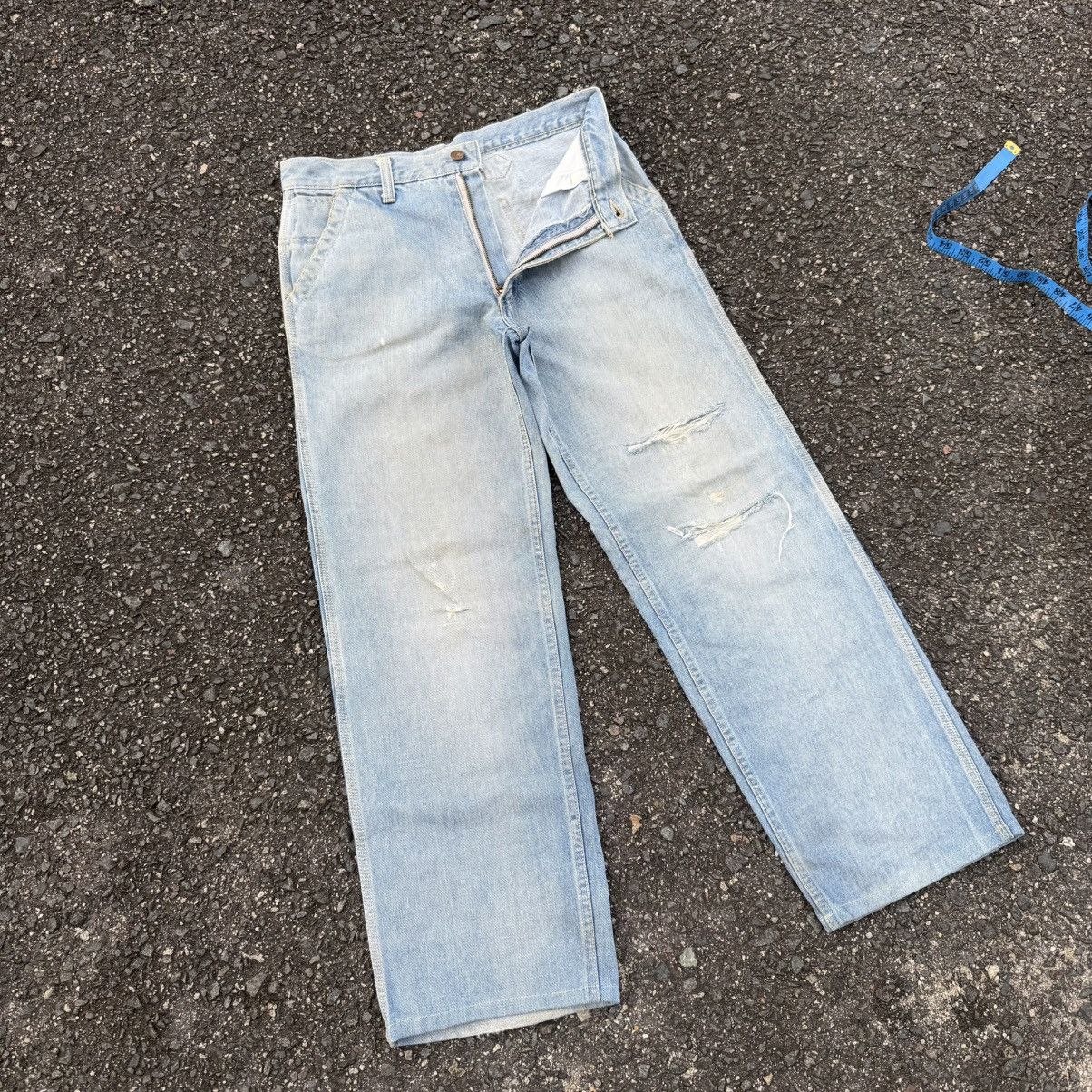 Japan Blue × Jean × Vintage VINTAGE BLUE WAY STRAIGHT FADED RIPPEP JEAN PANTS Size US 32 / EU 48 - 1 Thumbnail