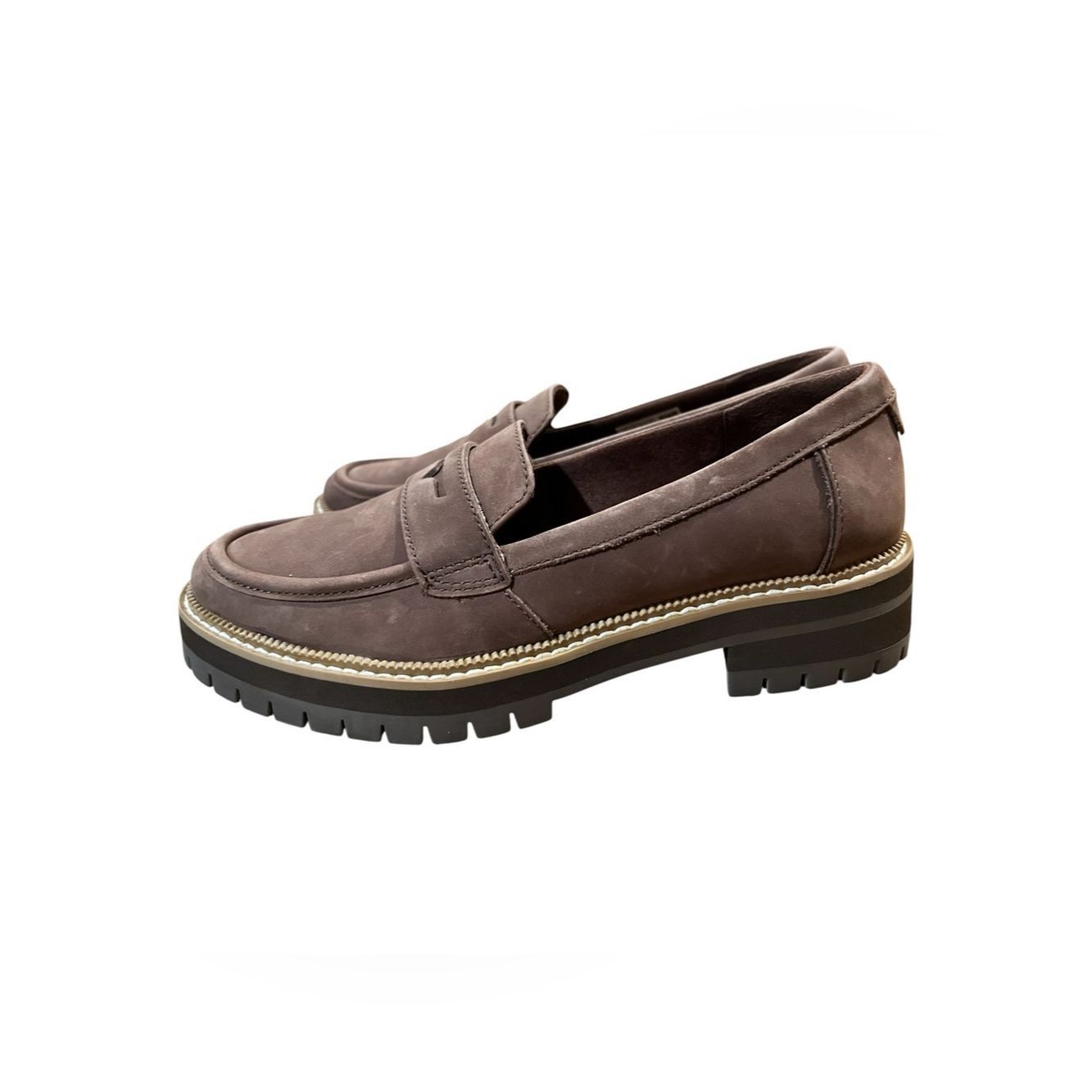Toms TOMS Cara Lug Sole Penny Loafers – Oak Brown Leather – Wome Size US 8 / IT 38 - 2 Thumbnail