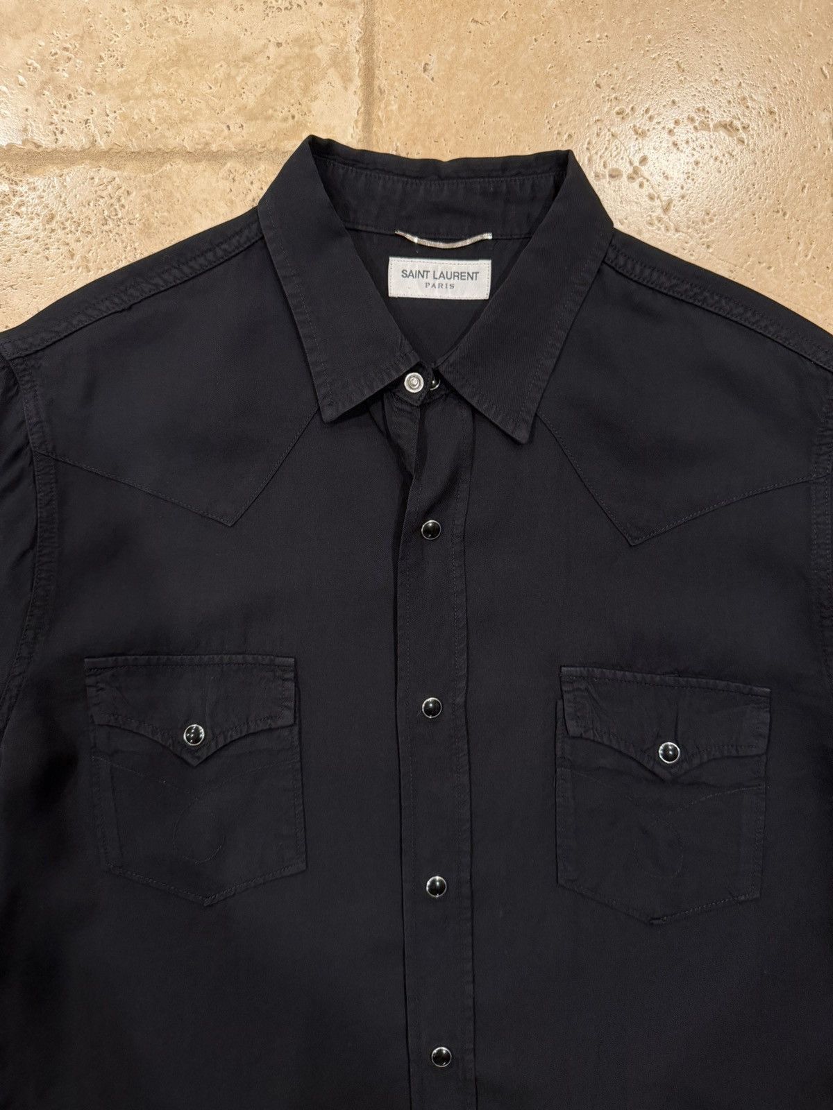 Saint Laurent Paris Saint Laurent x Hedi Western Black Button Up Shirt Size US XXL / EU 58 / 5 - 9 Thumbnail