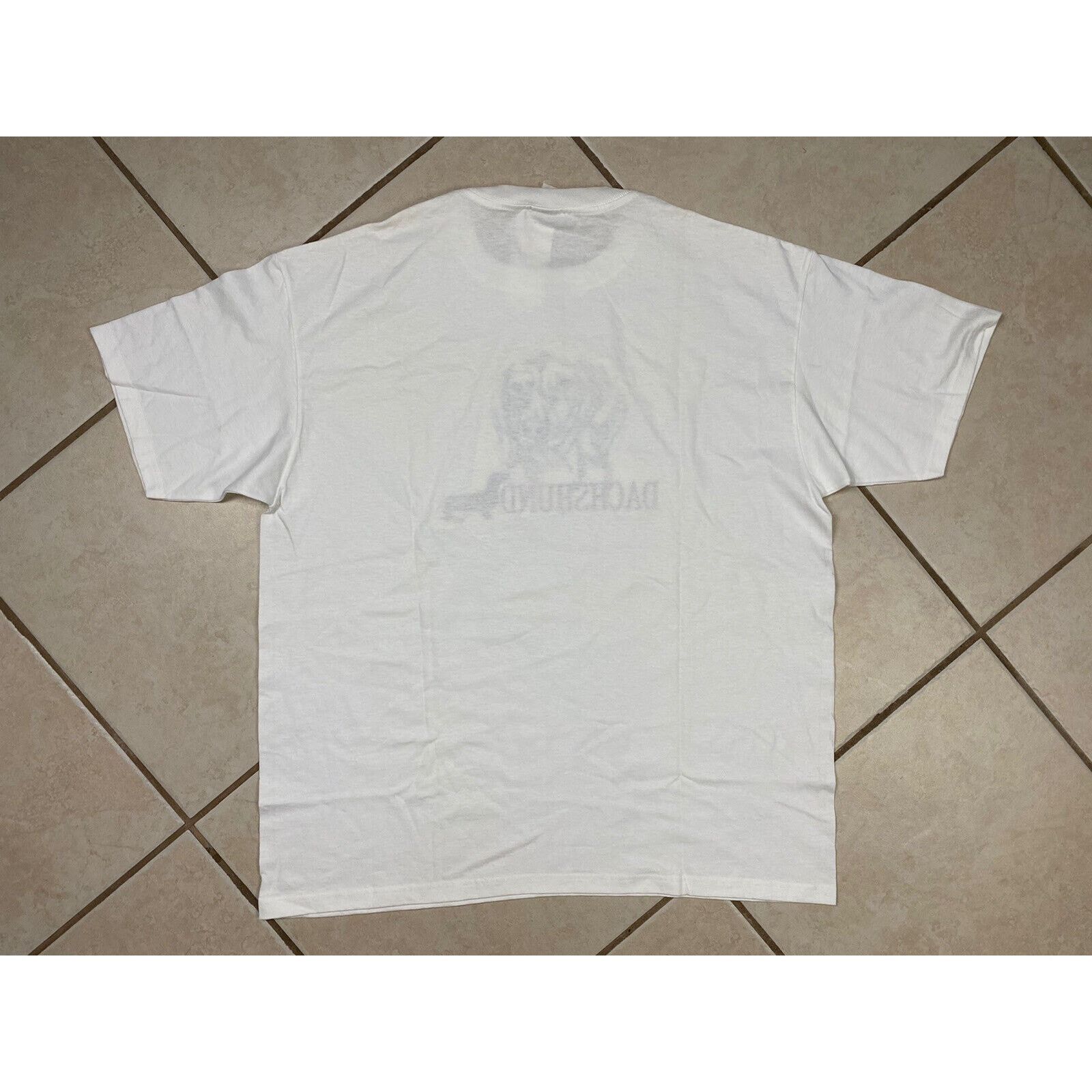 Anvil NWT Vtg Dachshund Embroidered White Brown Wiener Dog Pet Size US XL / EU 56 / 4 - 5 Thumbnail