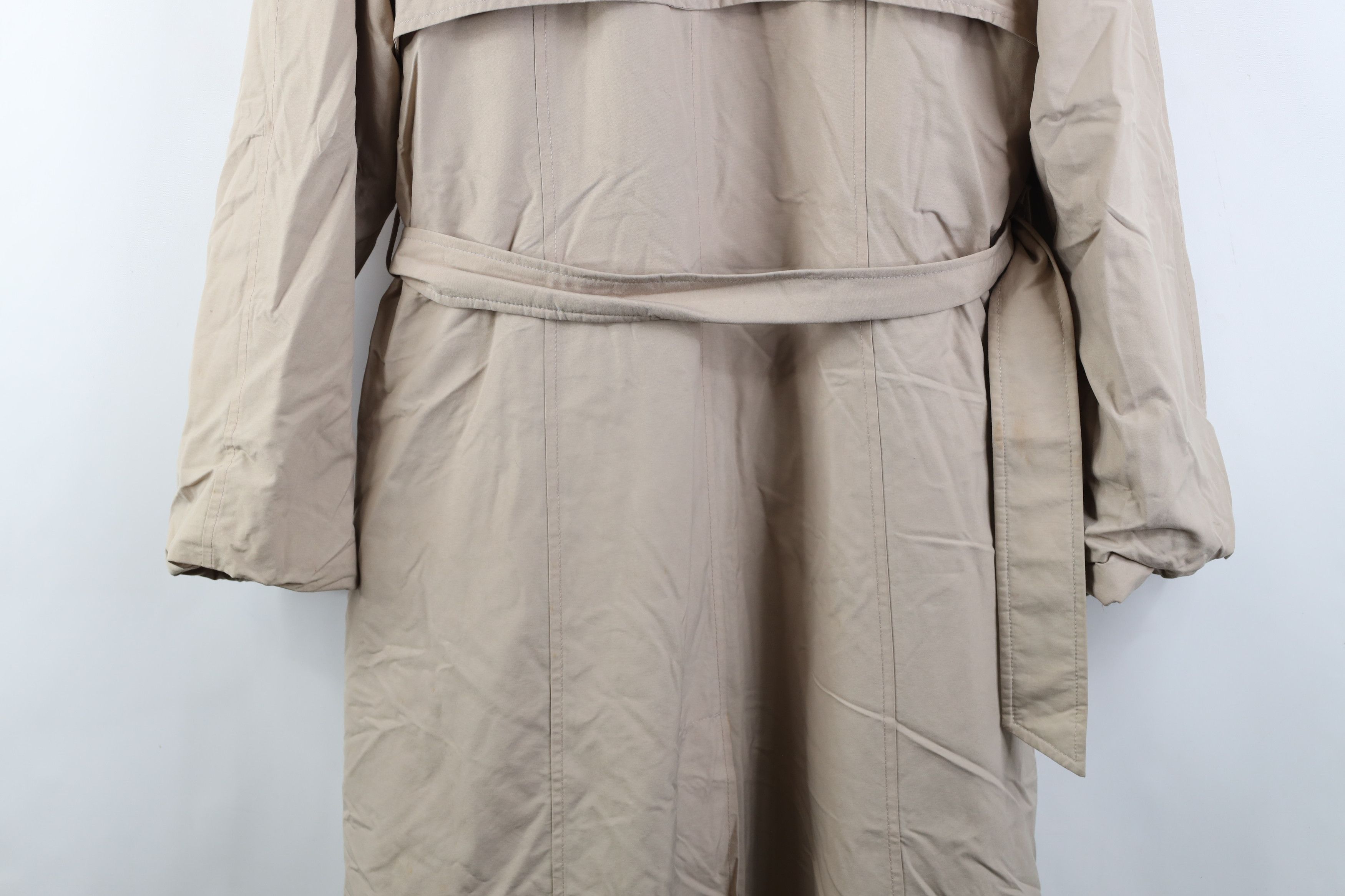 Orvis Vintage 70s 80s Orvis Lined Belted Trench Coat Jacket Beige Size XL / US 12-14 / IT 48-50 - 13 Thumbnail