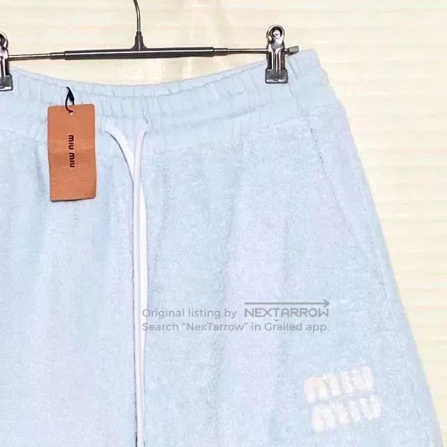 Miu Miu MIU MIU Logo Embroidered Elastic Waist Shorts. Size 39" - 4 Thumbnail