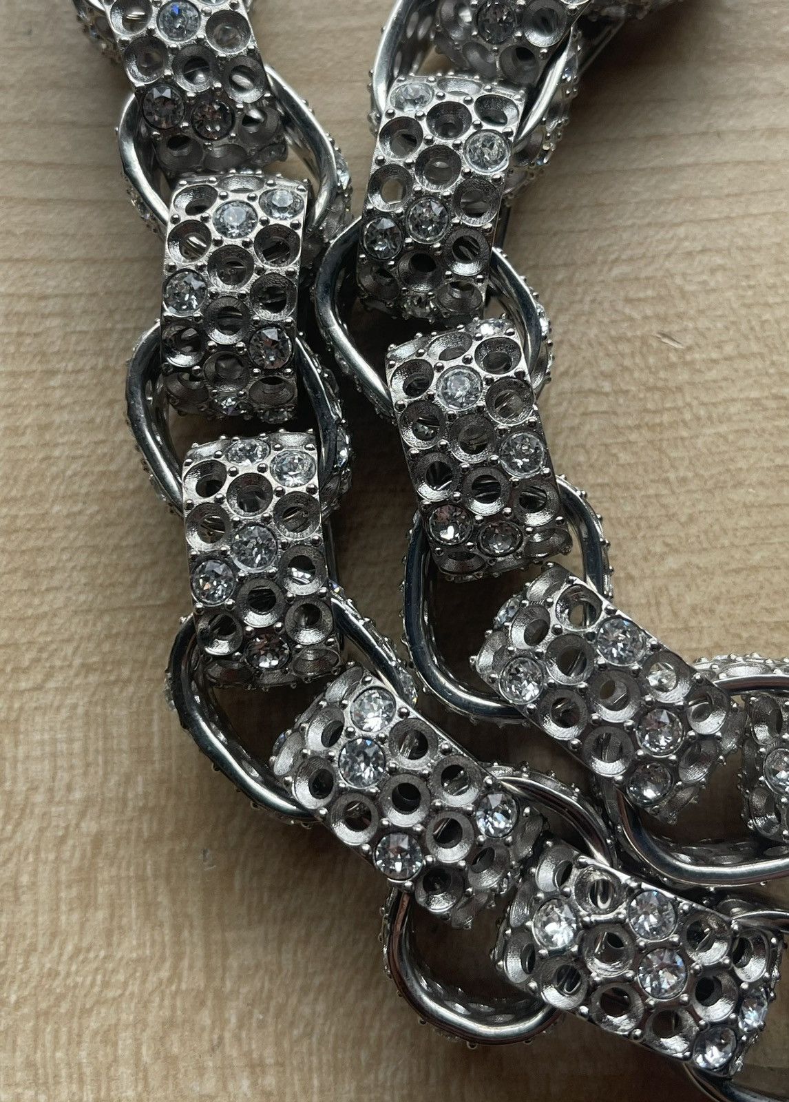 Balenciaga 2021 Balenciaga Afterworld Silver/Crystal Choker Necklace Size ONE SIZE - 2 Thumbnail
