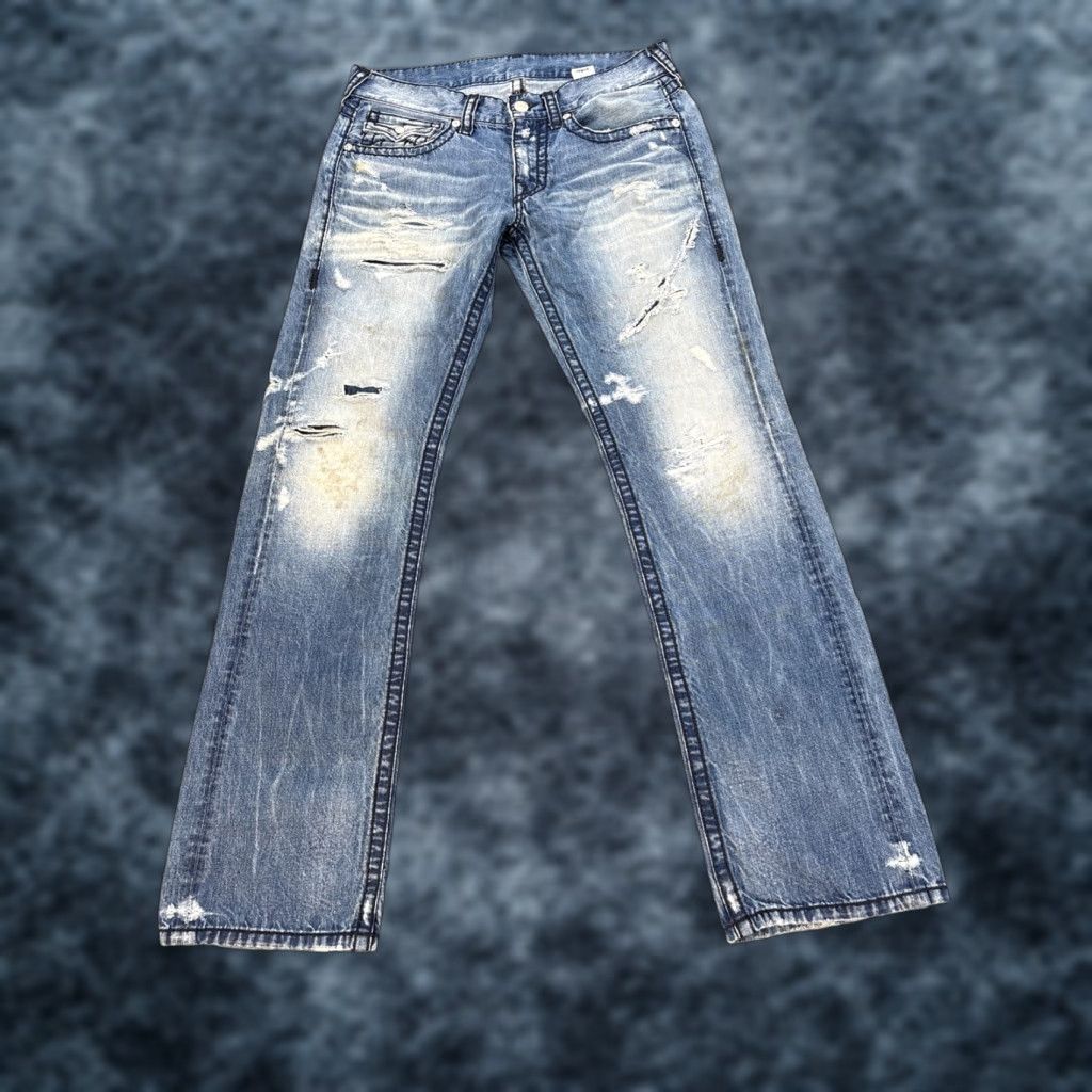 True Religion VINTAGE True Religion Jeans Bootcut Jeans Light Wash Distressed 36x34 Men Blue 34 In Inseam Size US 36 / EU 52 - 1 Thumbnail