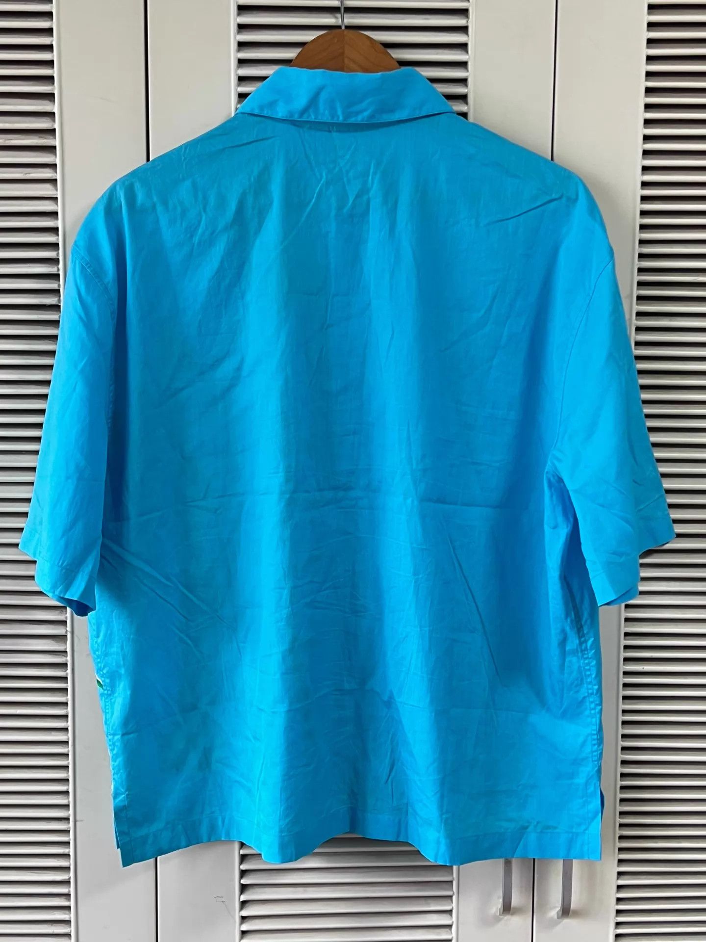 Hermes Hermes SS shirt oversized 40 blue green geometric Size US M / EU 48-50 / 2 - 2 Thumbnail