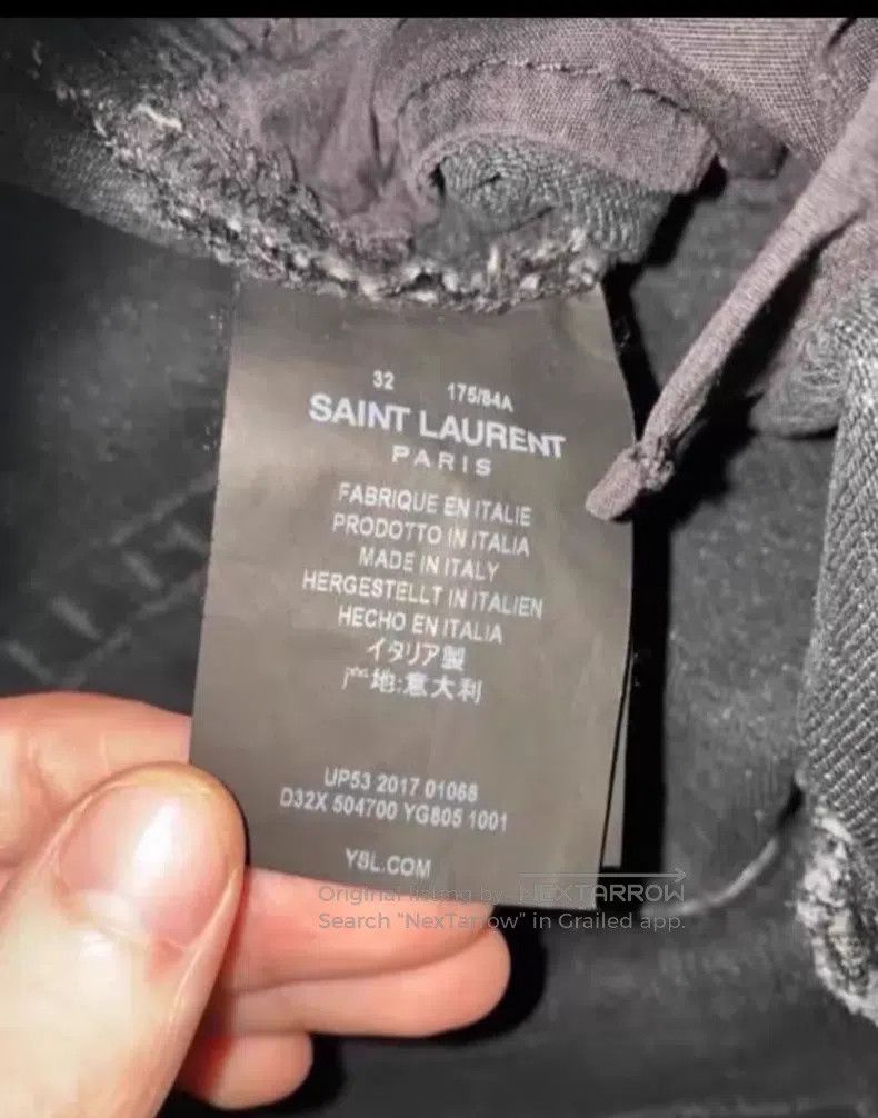 Saint Laurent Paris Saint Laurent Paris Classic Washed Asymmetrical Cut-Out De Size US 32 / EU 48 - 5 Thumbnail