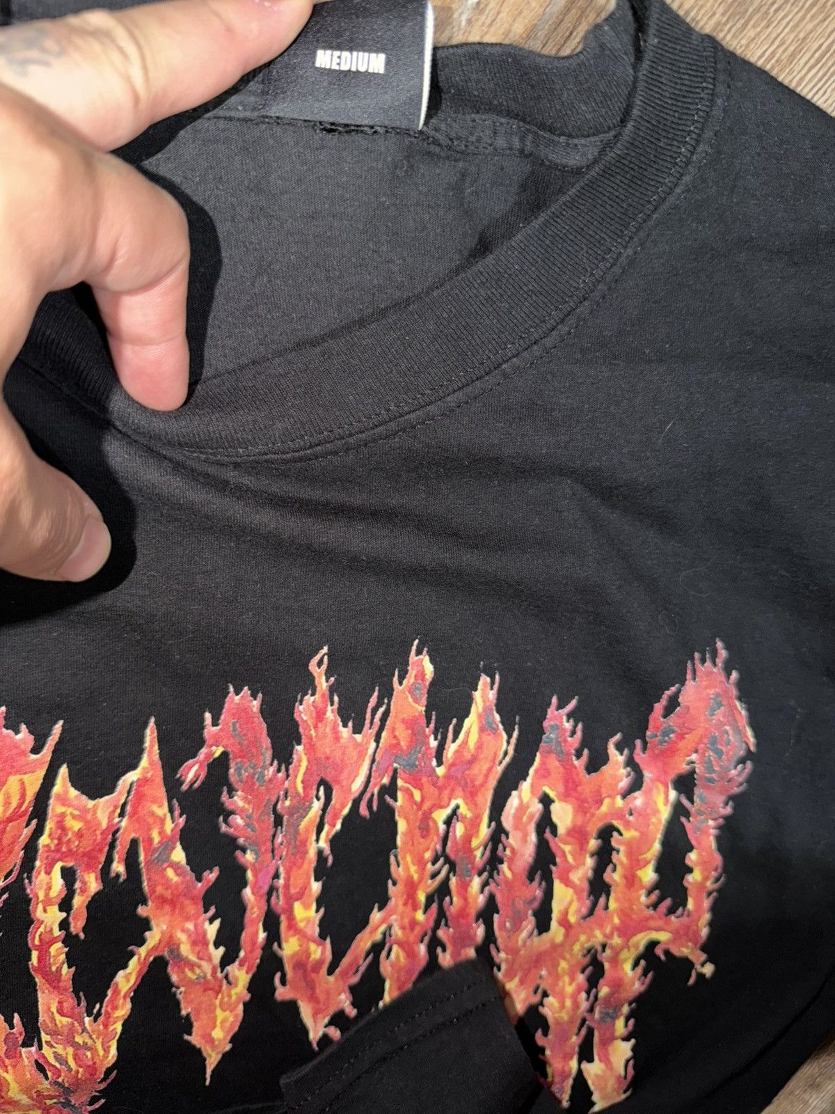 Revenge Revenge inferno flame script tee shirt black men’s medium Size US M / EU 48-50 / 2 - 5 Thumbnail