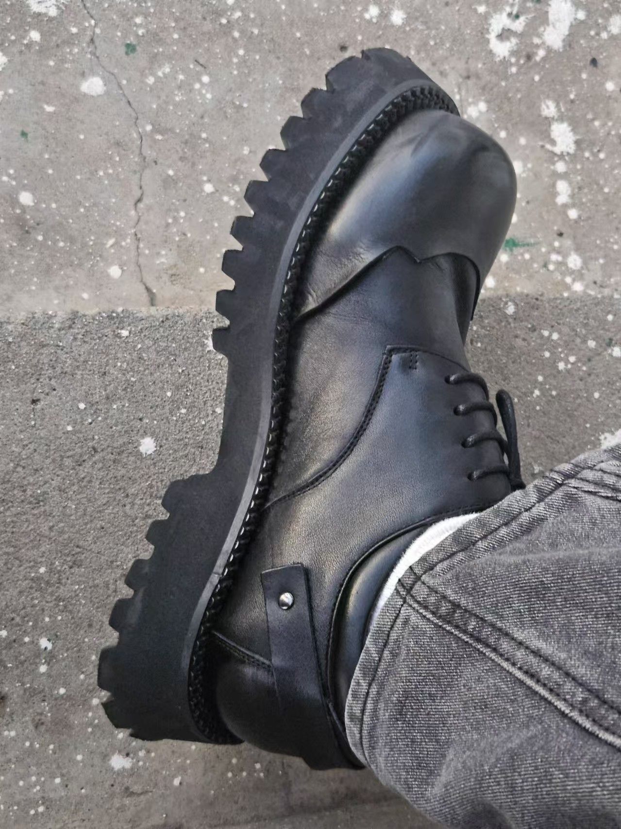 Japanese Brand × Vintage Cowhide Derby Shoes Thick Sole Big Head Shoes Size US 10 / EU 43 - 5 Thumbnail