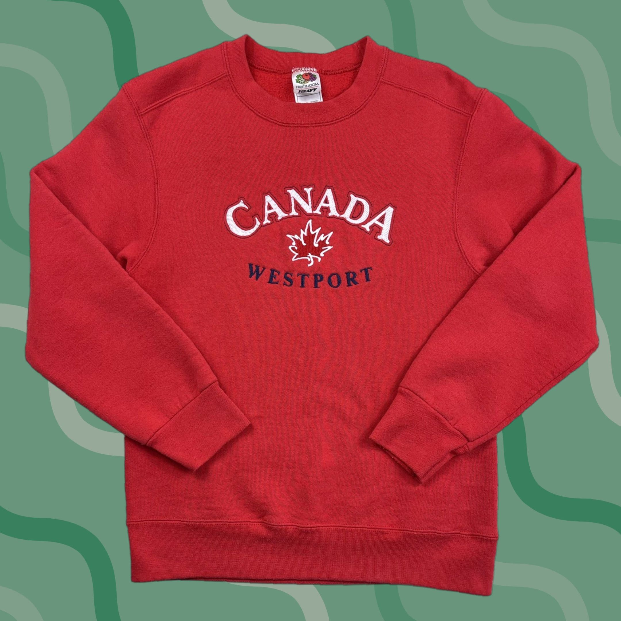 Fruit Of The Loom VINTAGE Fruit of the Loom Canada Crewneck Sweatshirt Westport Maple Leaf Hockey 90s S Red Mens Pullover Size US S / EU 44-46 / 1 - 1 Thumbnail