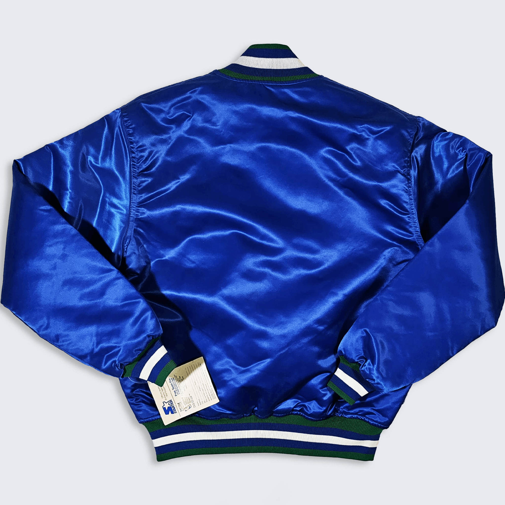 Vintage Minnesota Timberwolves 90s Starter Satin Bomber Jacket Size US M / EU 48-50 / 2 - 2 Thumbnail