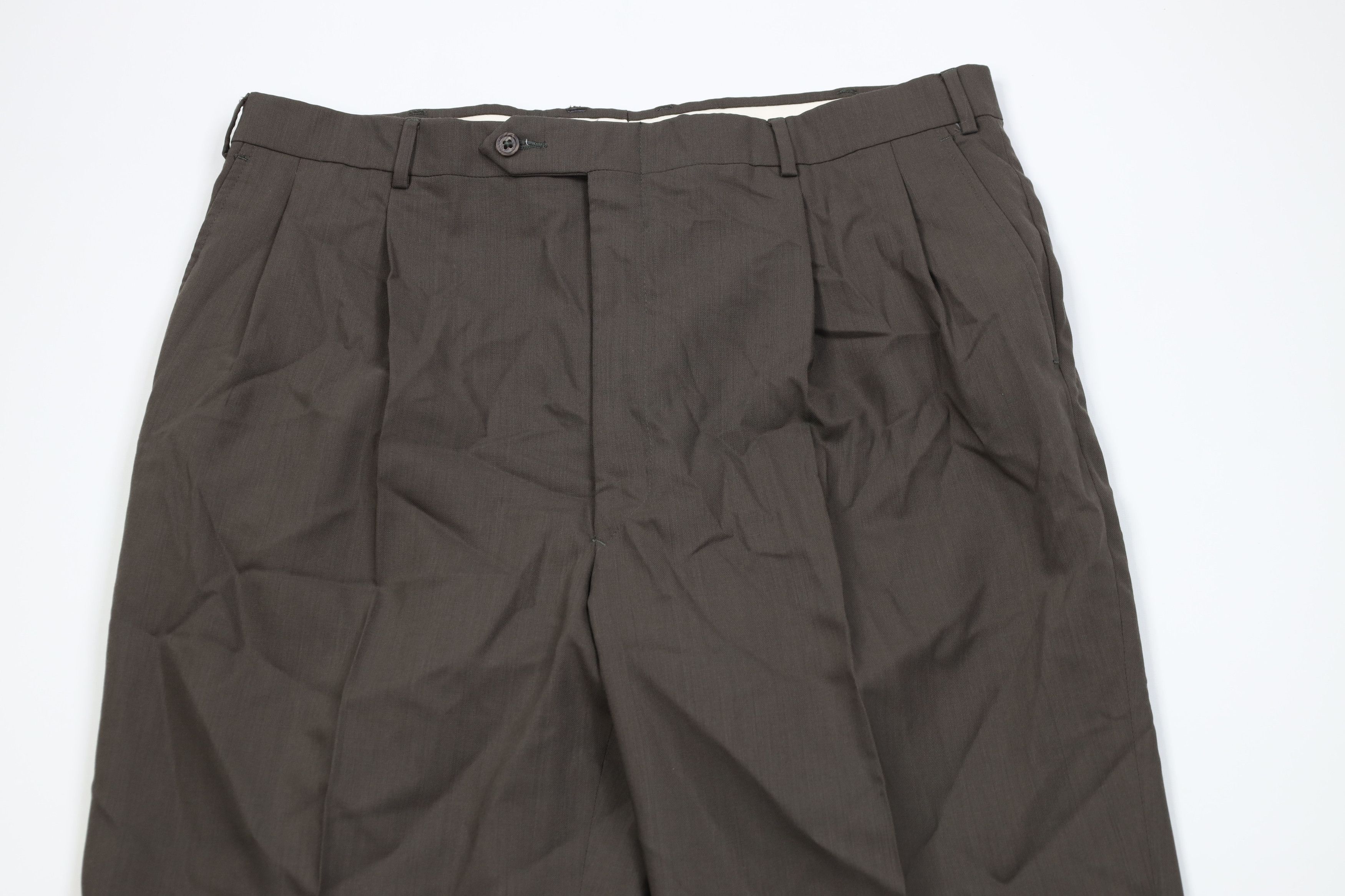 Vintage Vintage 90s Streetwear Pleated Wide Leg Chino Pants Brown Size US 38 / EU 54 - 2 Thumbnail